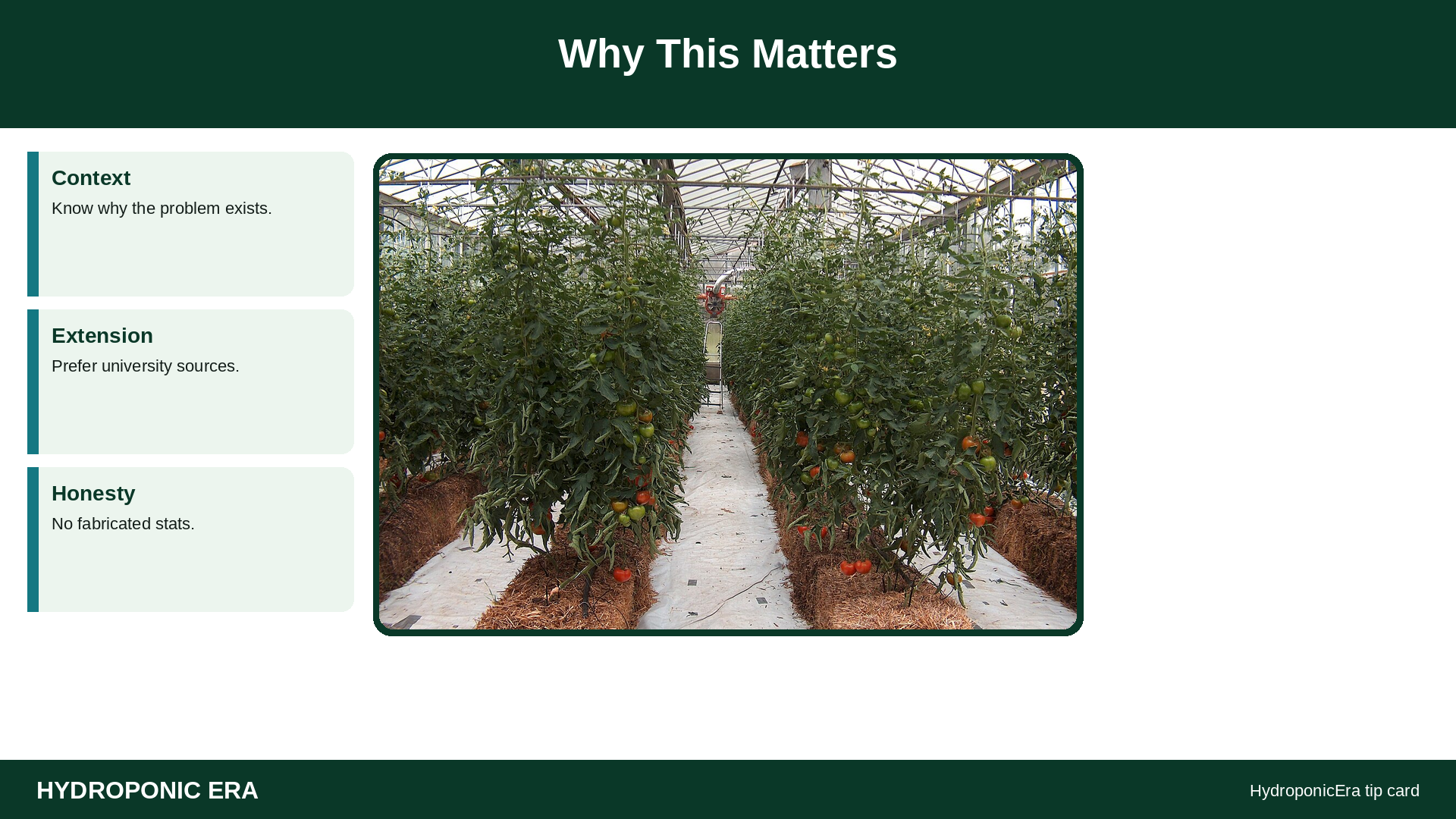 Why This Matters — HydroponicEra tip card graphic