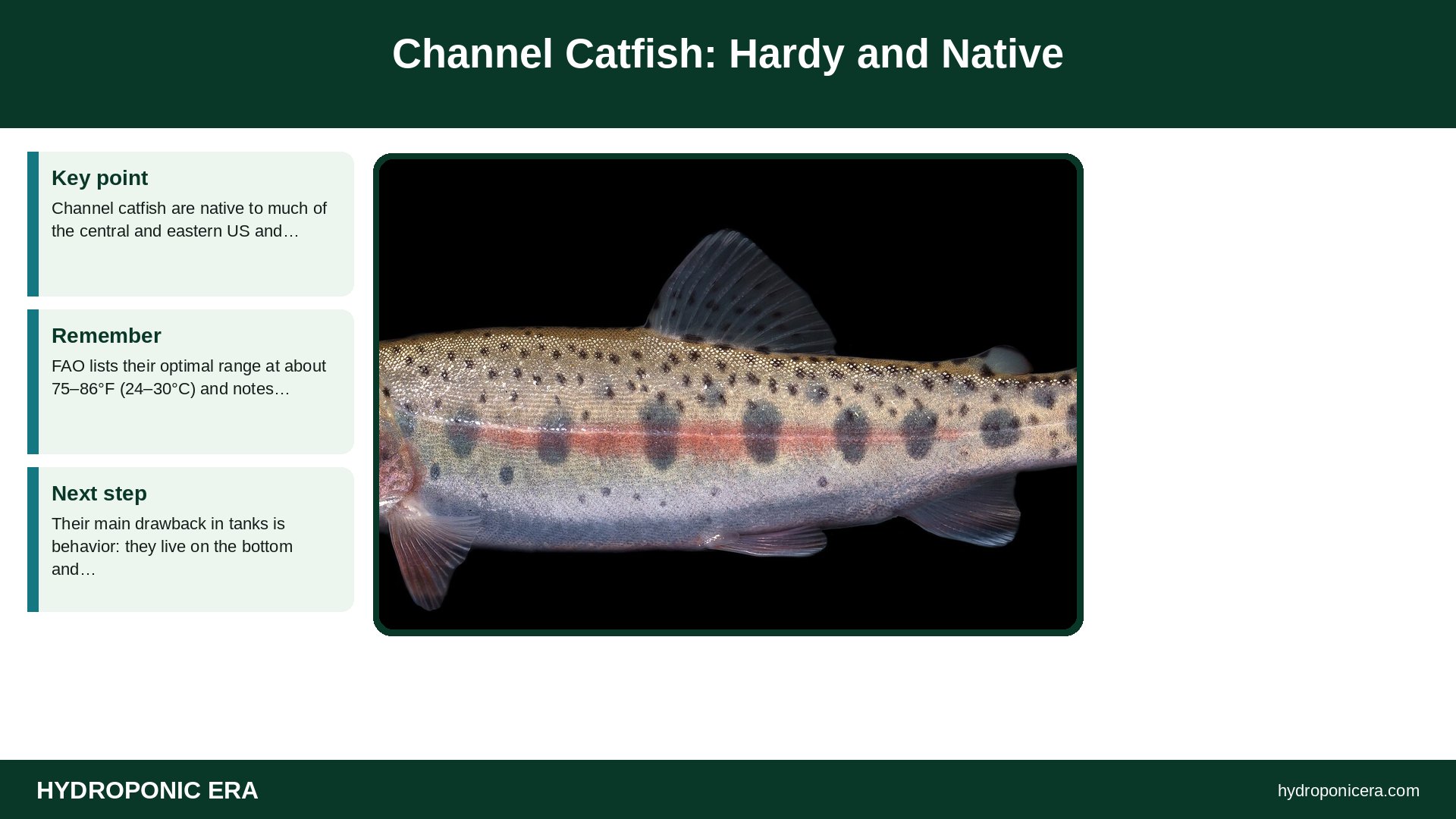 best fish for aquaponics — Channel Catfish: Hardy and Native