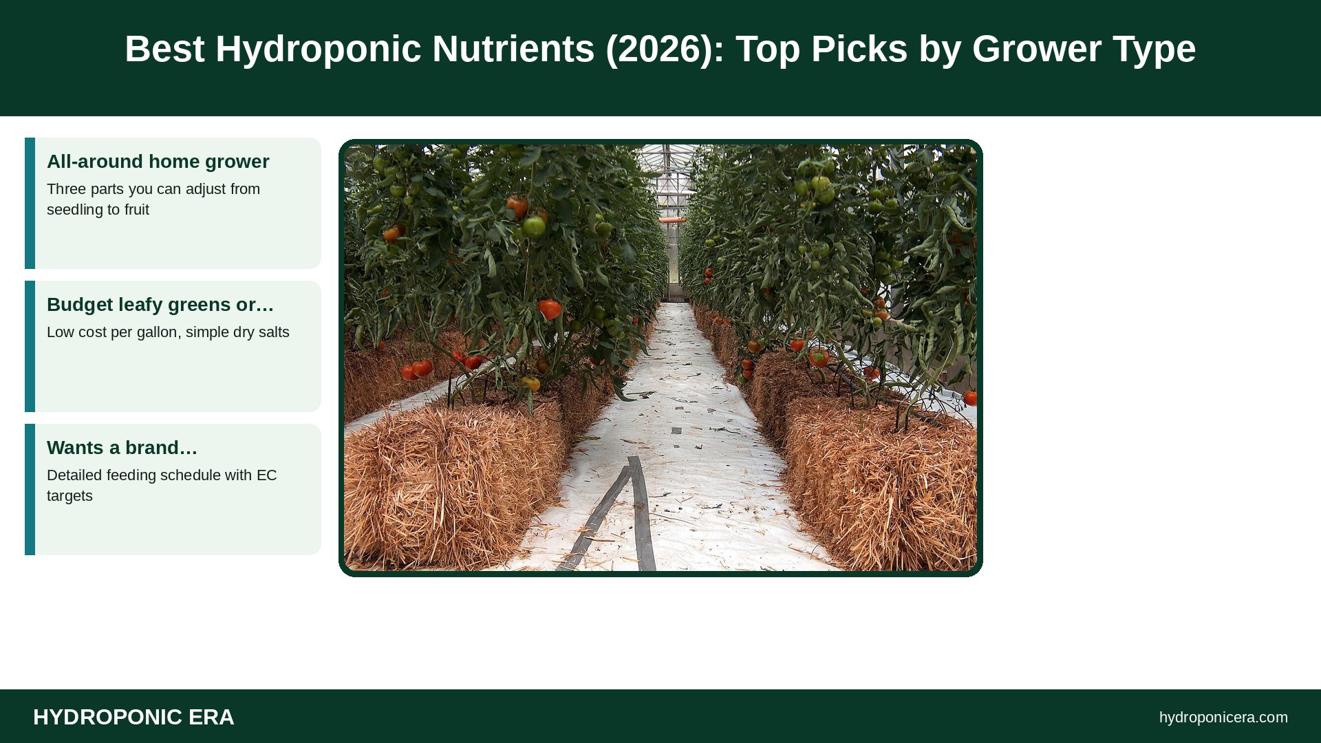 best hydroponic nutrients — Best Hydroponic Nutrients (2026): Top Picks by Grower Type