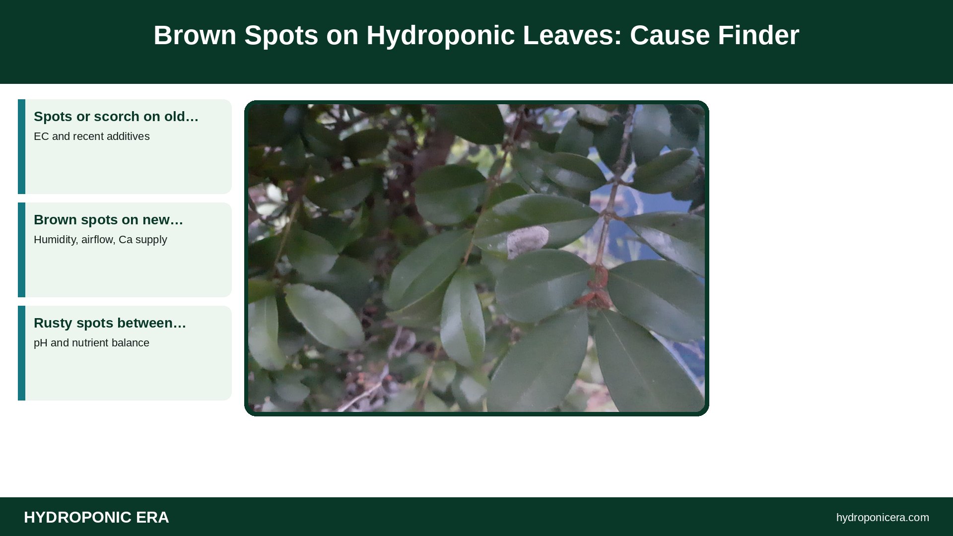 brown spots — Brown Spots on Hydroponic Leaves: Cause Finder