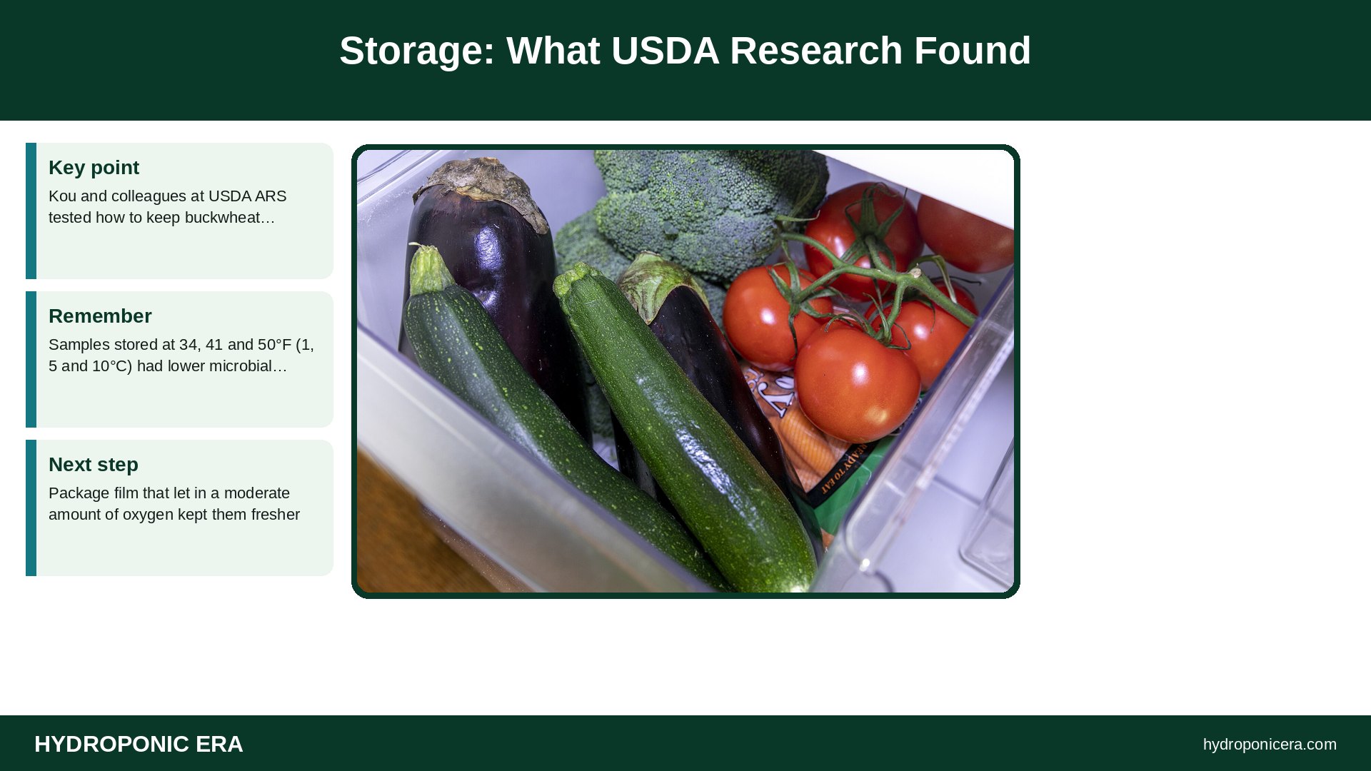 buckwheat microgreens — Storage: What USDA Research Found