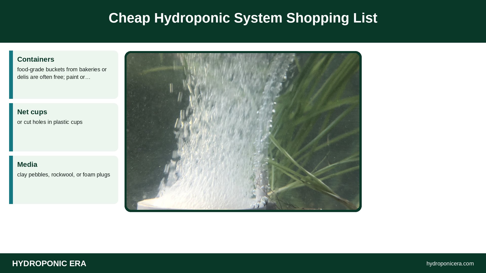 cheap hydroponic system — Cheap Hydroponic System Shopping List