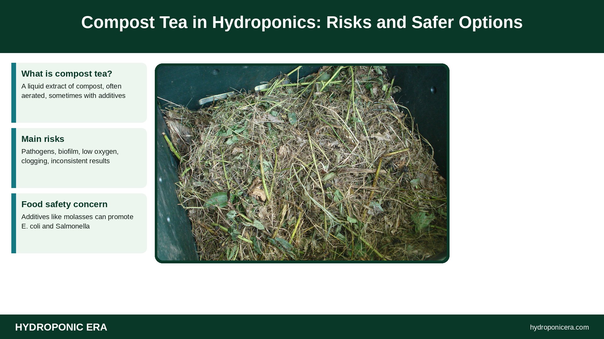 compost tea — Compost Tea in Hydroponics: Risks and Safer Options
