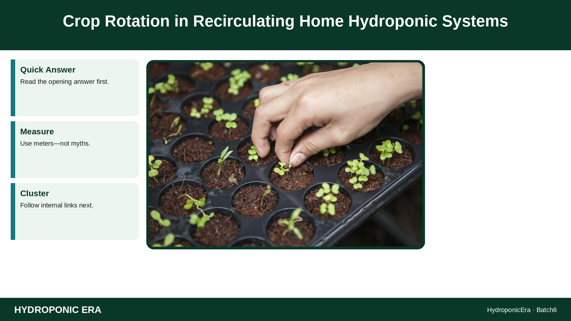 crop rotation recirculating home hydroponics — Crop Rotation in Recirculating Home Hydroponic Systems featured tip card