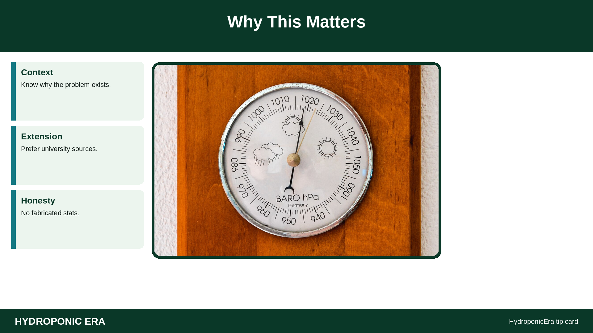 Why This Matters — HydroponicEra tip card graphic