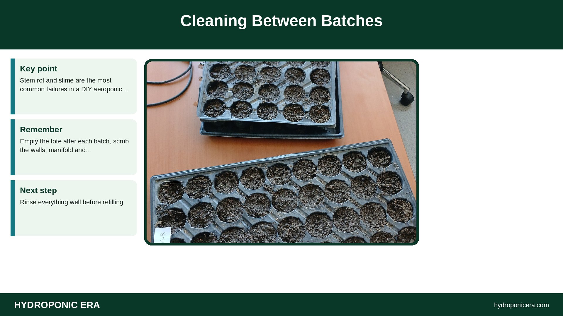 diy aeroponic cloner — Cleaning Between Batches