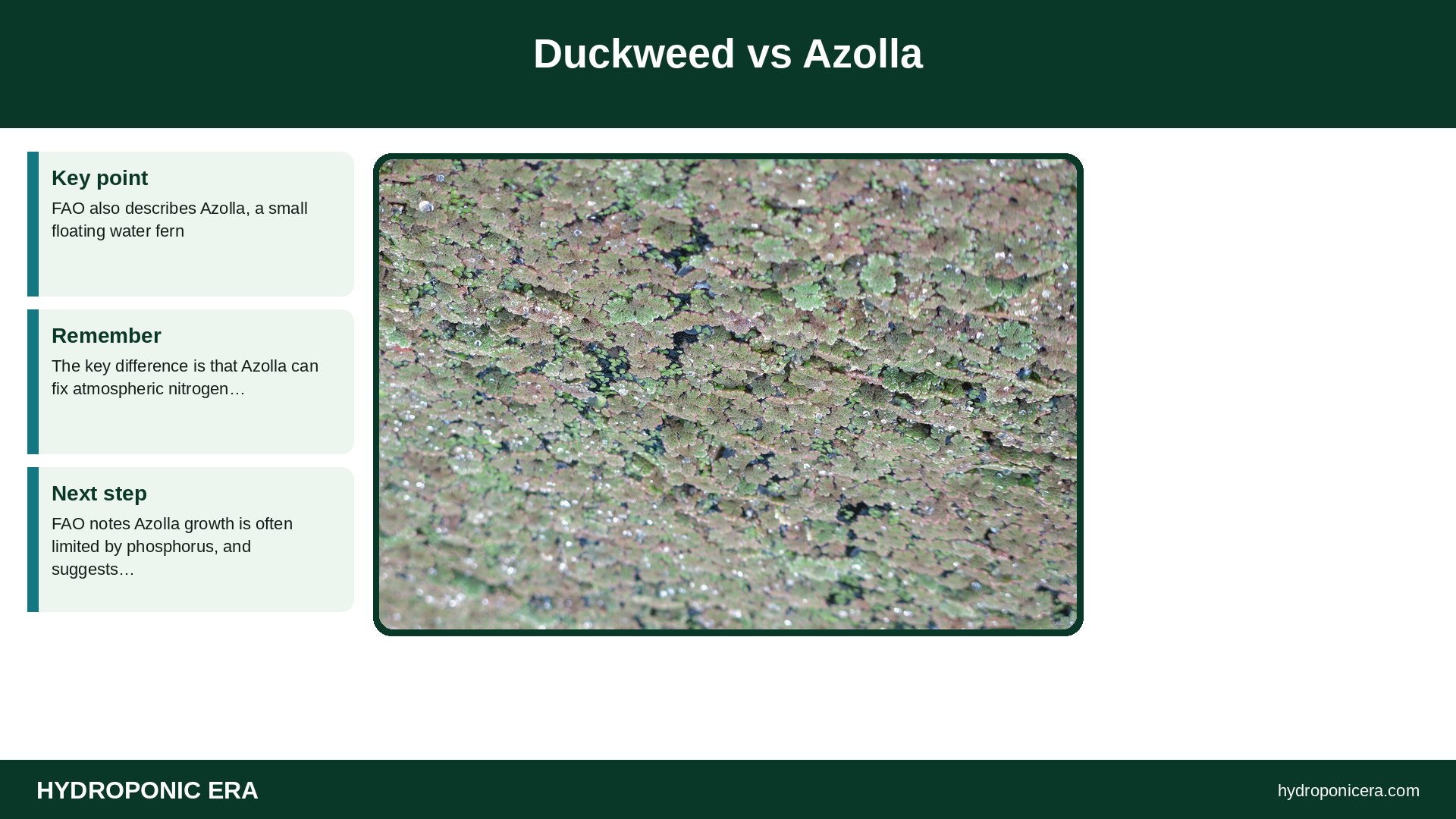 duckweed fish food — Duckweed vs Azolla
