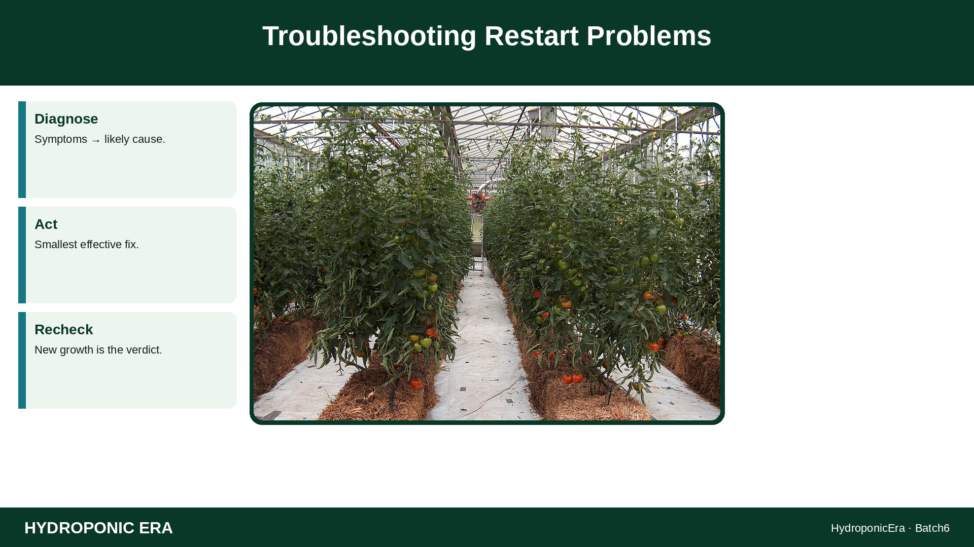 Troubleshooting Restart Problems — HydroponicEra tip card graphic
