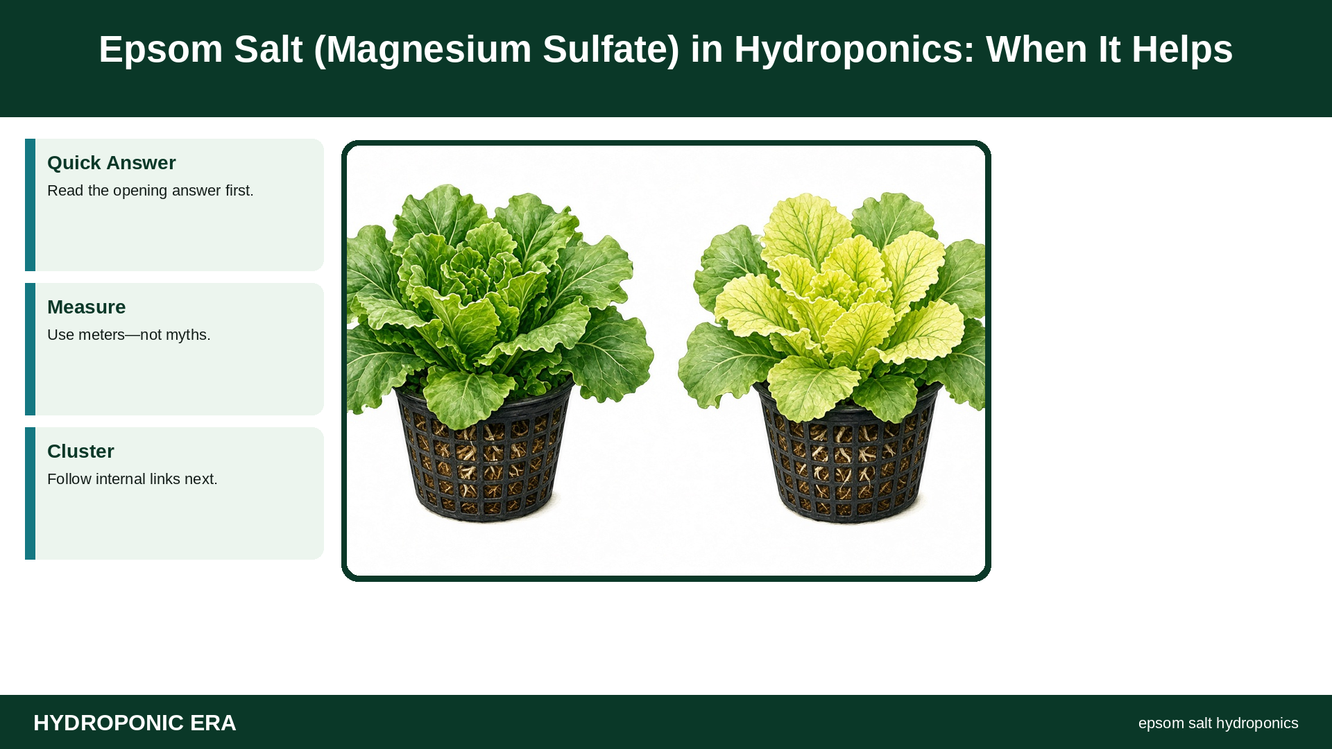 epsom salt magnesium sulfate hydroponics — epsom salt hydroponics — Epsom Salt (Magnesium Sulfate) in Hydroponics: When It Helps
