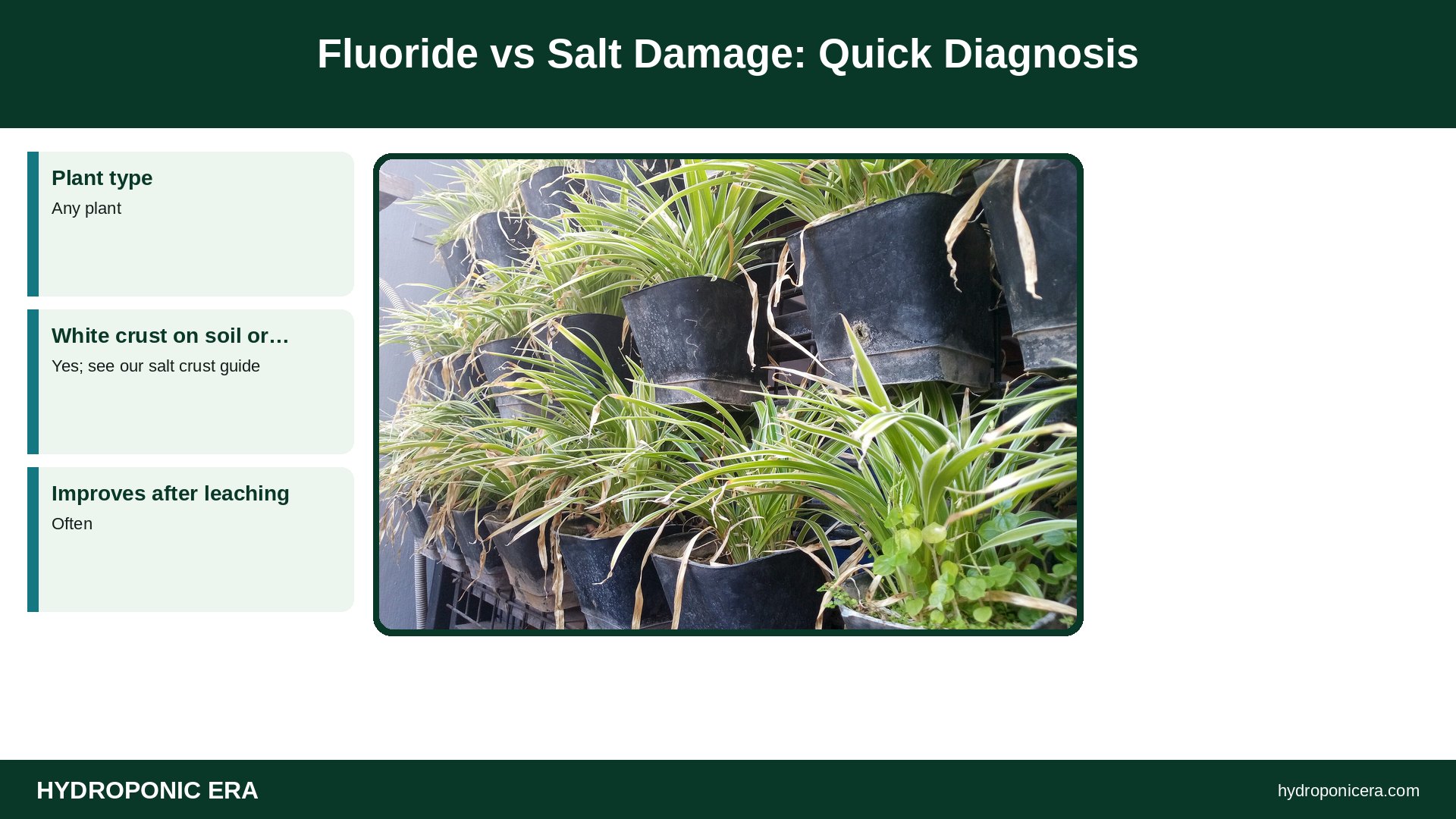 fluoride in water for plants — Fluoride vs Salt Damage: Quick Diagnosis