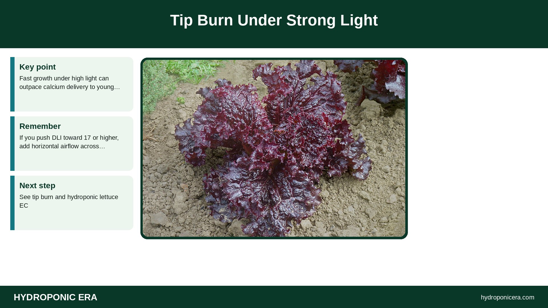 grow lights for hydroponic lettuce — Tip Burn Under Strong Light