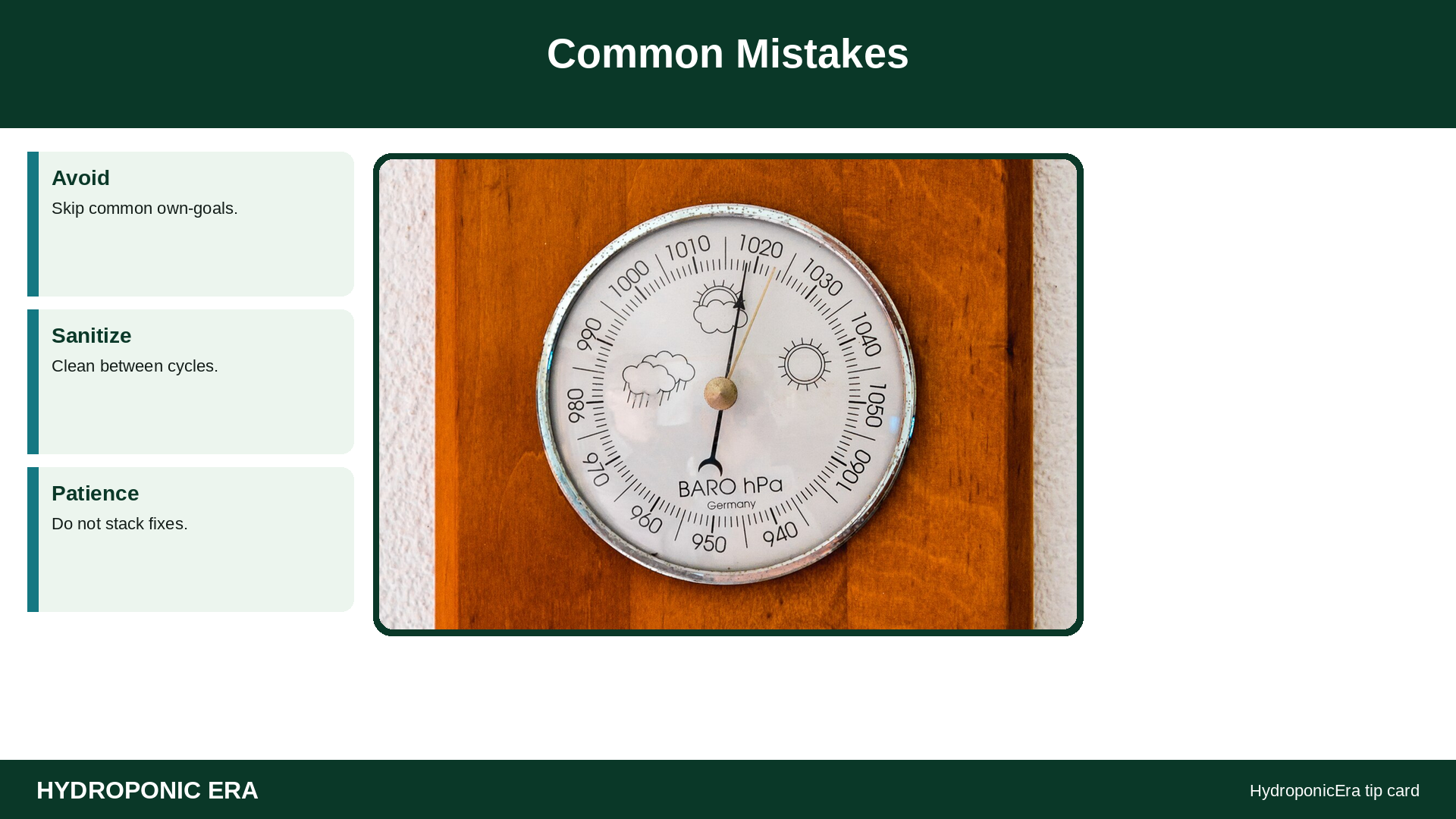 Common Mistakes — HydroponicEra tip card graphic
