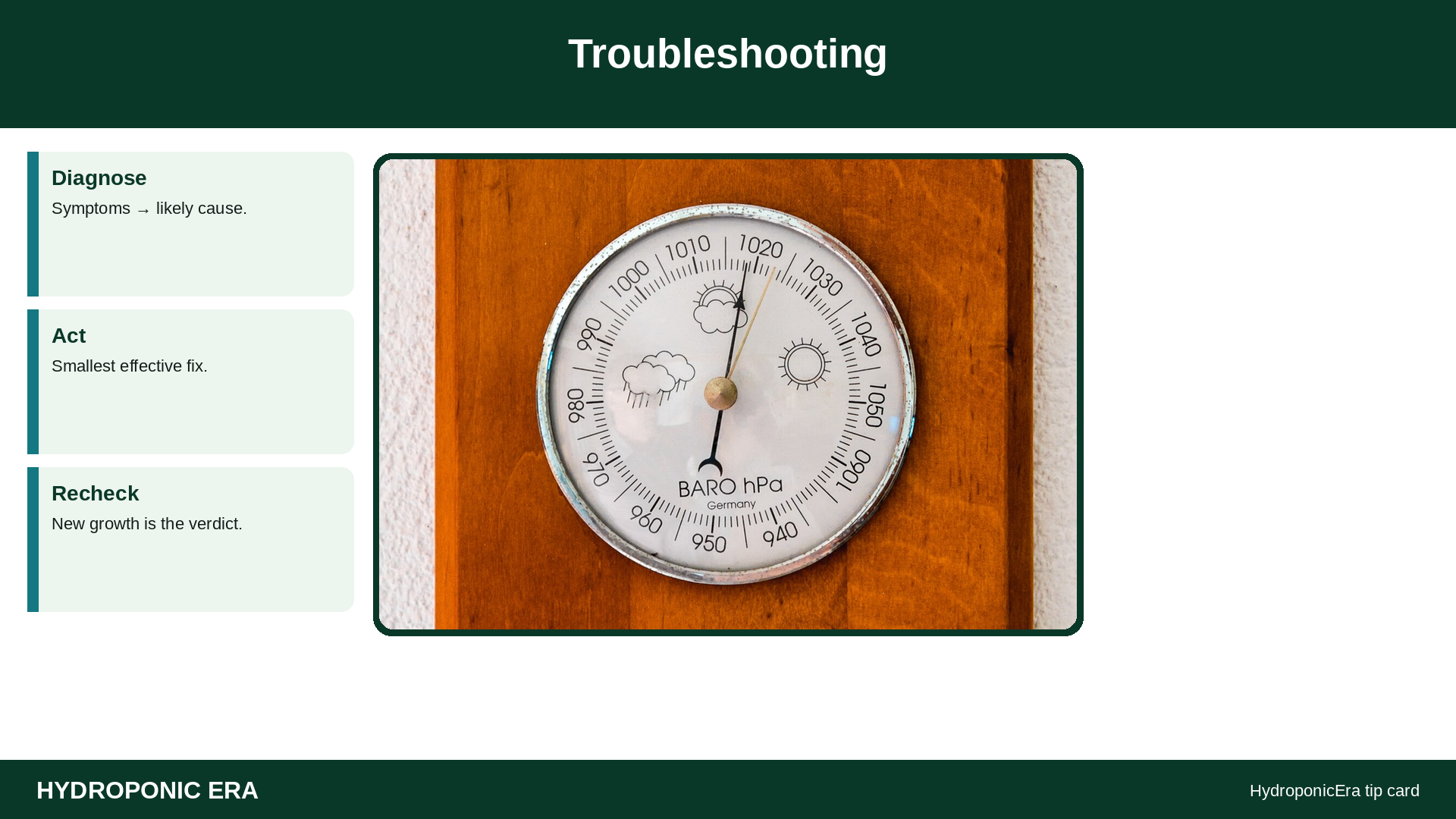 Troubleshooting — HydroponicEra tip card graphic