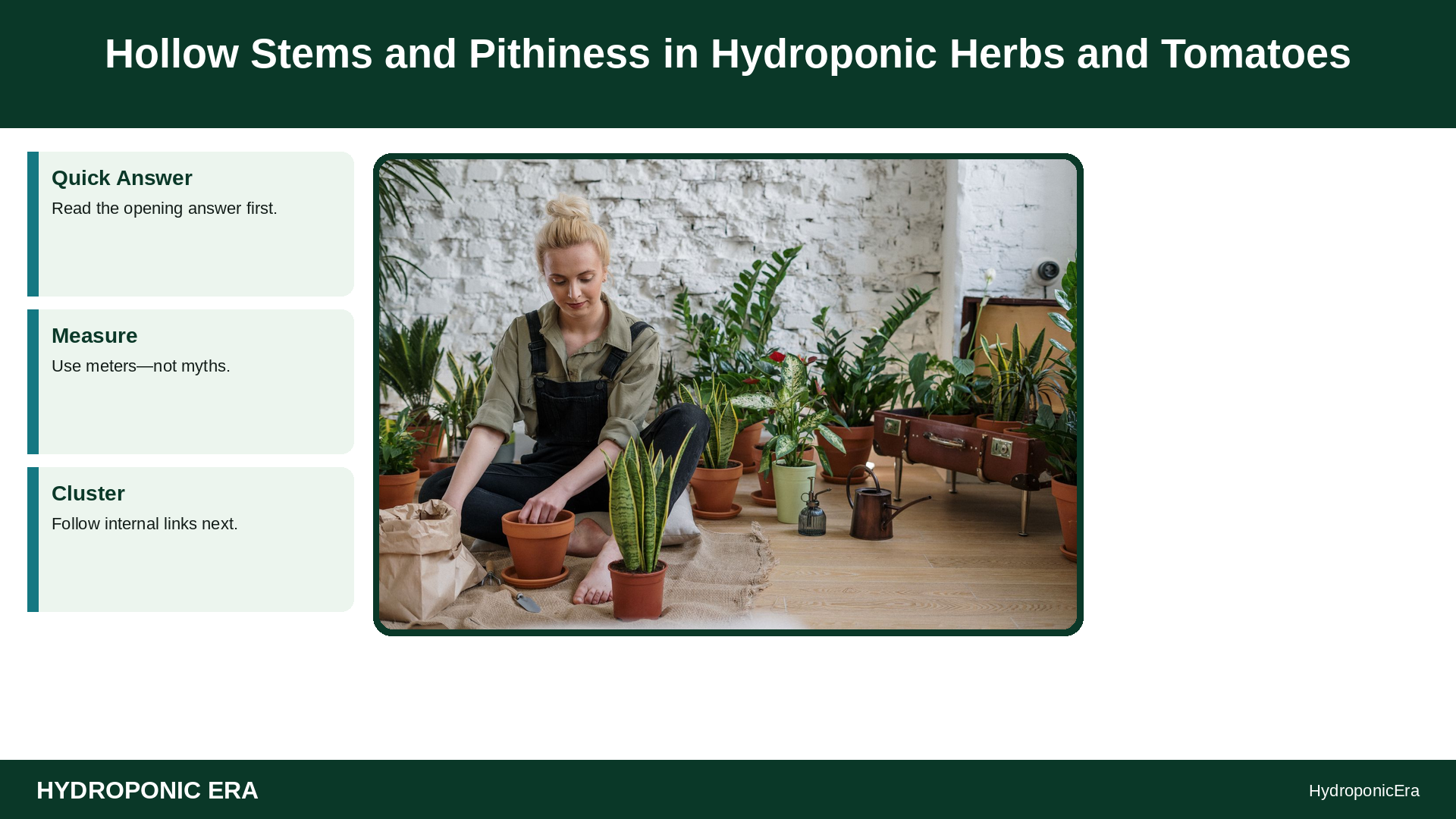 hollow stems pithiness — Hollow Stems and Pithiness in Hydroponic Herbs and Tomatoes