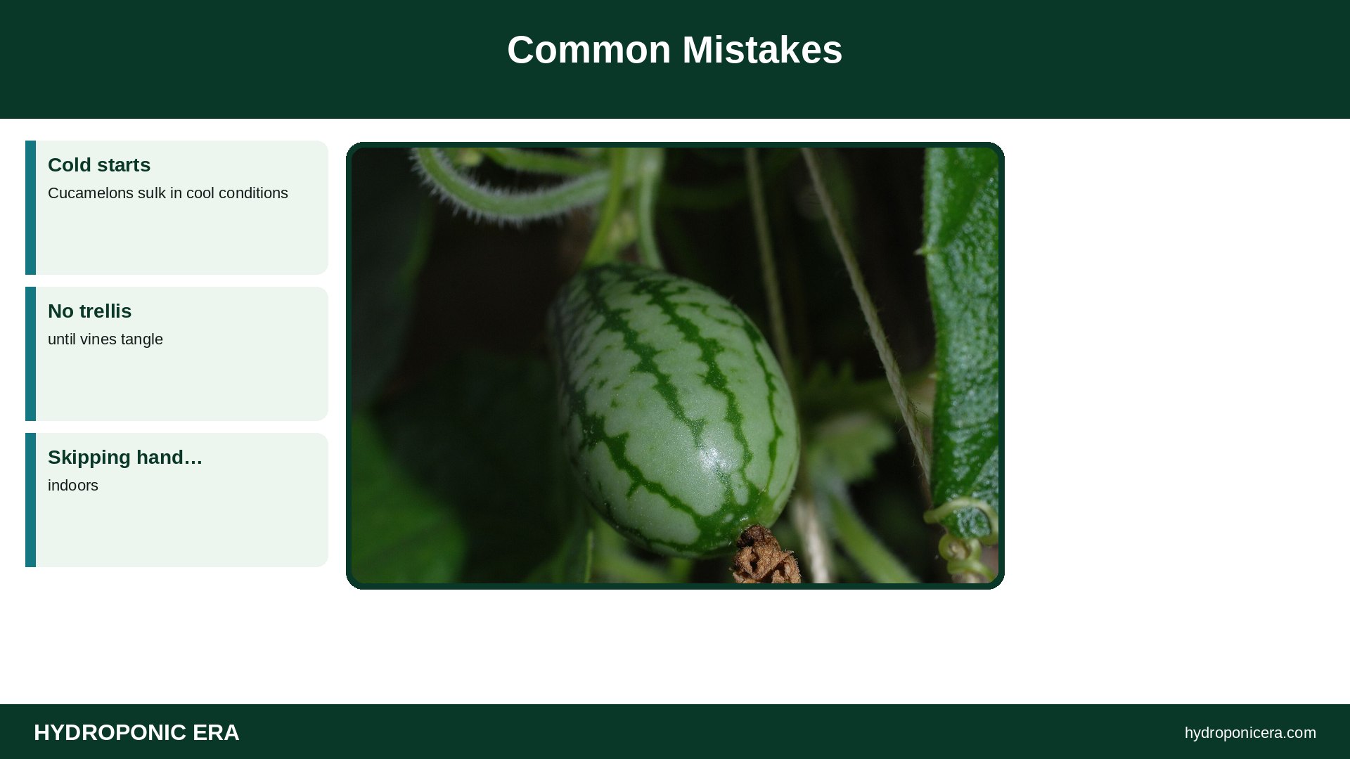 grow cucamelon hydroponically — Common Mistakes
