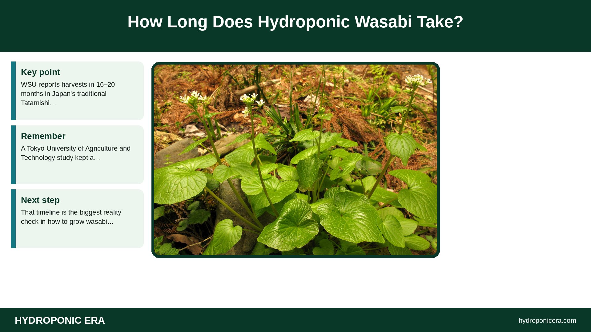 how to grow wasabi hydroponically — How Long Does Hydroponic Wasabi Take?