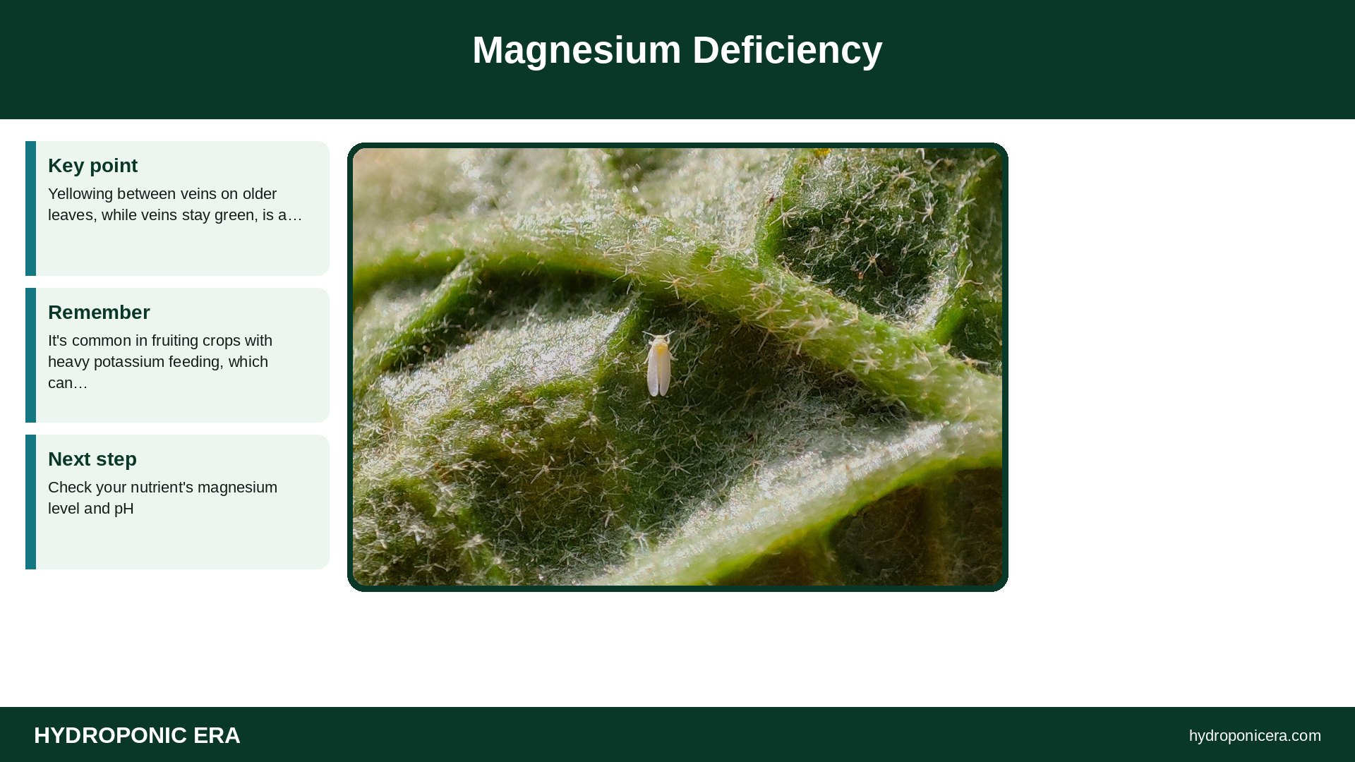 cucumber leaves — Magnesium Deficiency