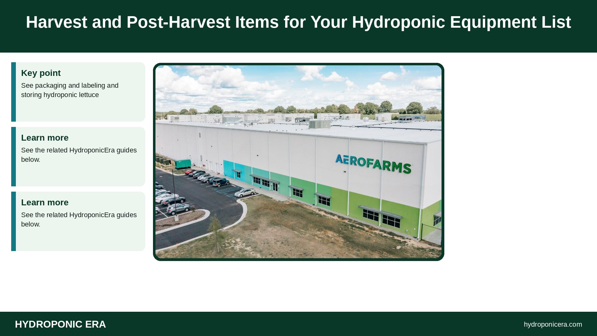 hydroponic equipment list — Harvest and Post-Harvest Items for Your Hydroponic Equipment List