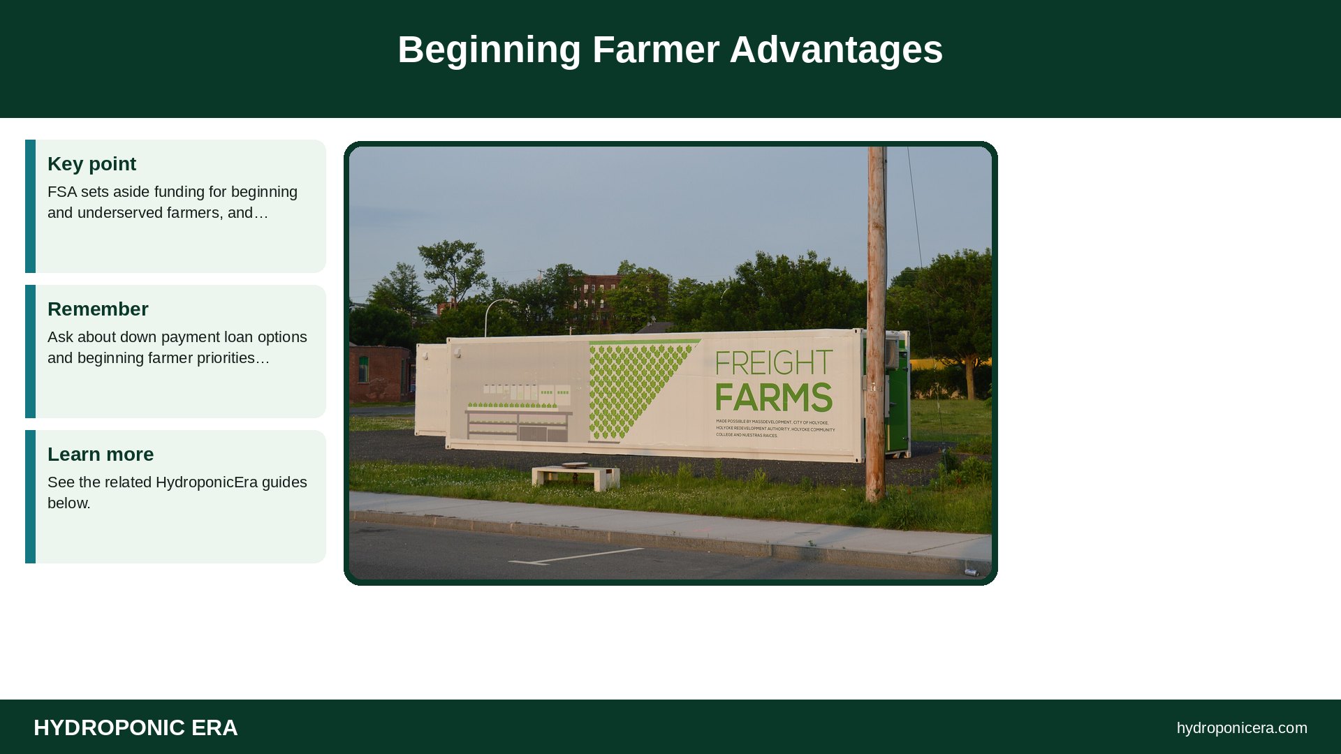 farm loans — Beginning Farmer Advantages