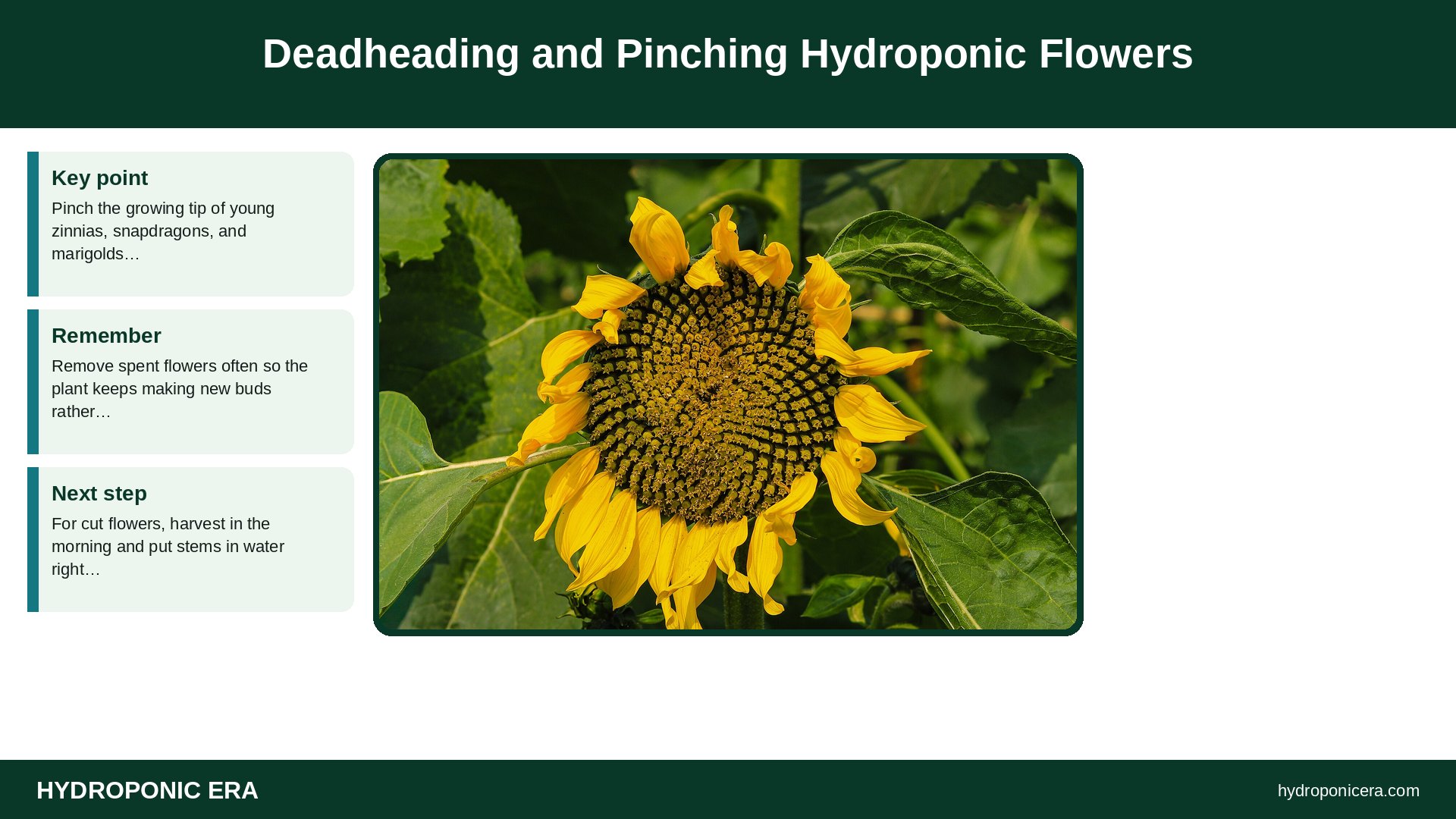 hydroponic flowers — Deadheading and Pinching Hydroponic Flowers
