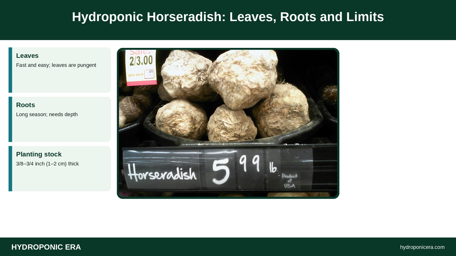 hydroponic horseradish — Hydroponic Horseradish: Leaves, Roots and Limits