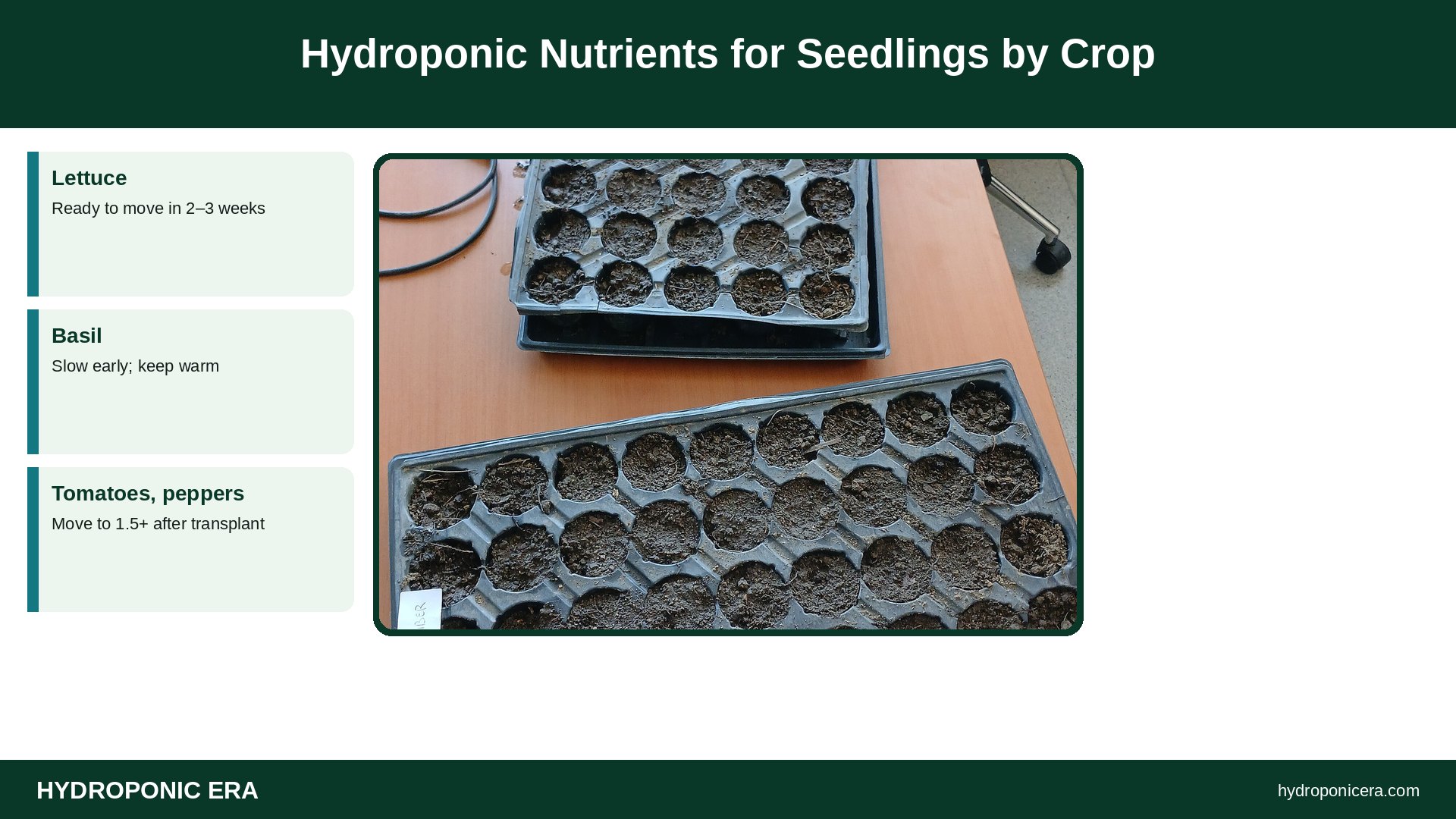 hydroponic nutrients for seedlings — Hydroponic Nutrients for Seedlings by Crop