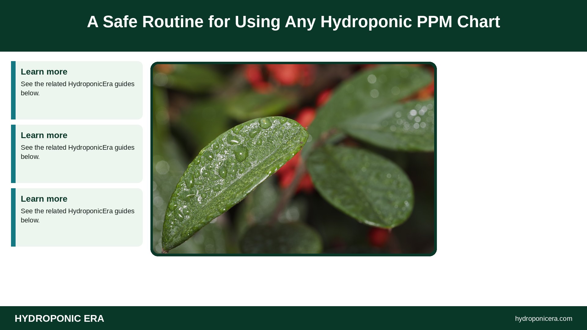 hydroponic ppm chart — A Safe Routine for Using Any Hydroponic PPM Chart