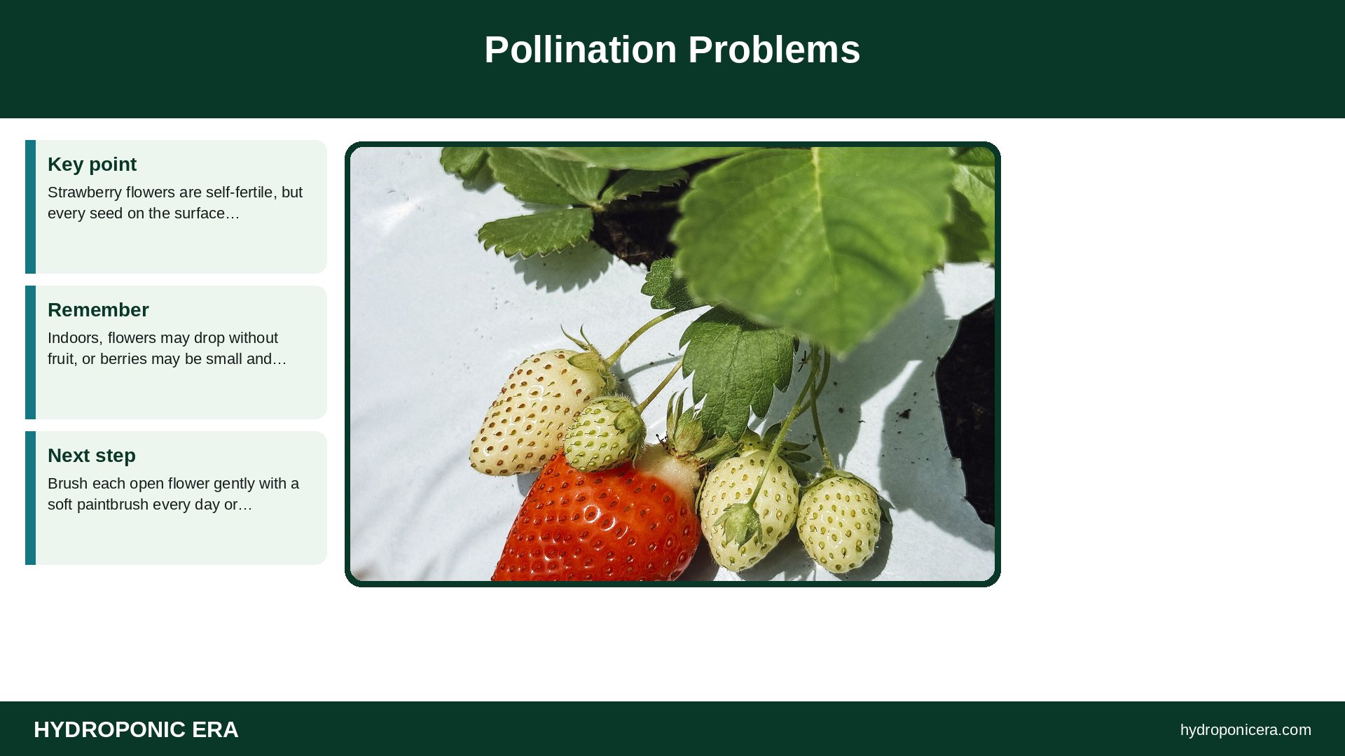 hydroponic strawberries not fruiting — Pollination Problems