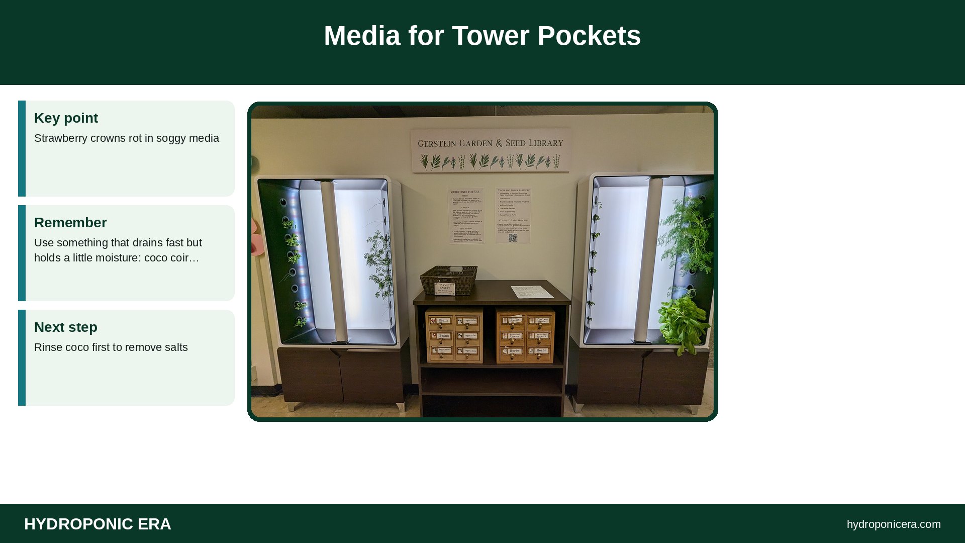 hydroponic strawberry tower — Media for Tower Pockets