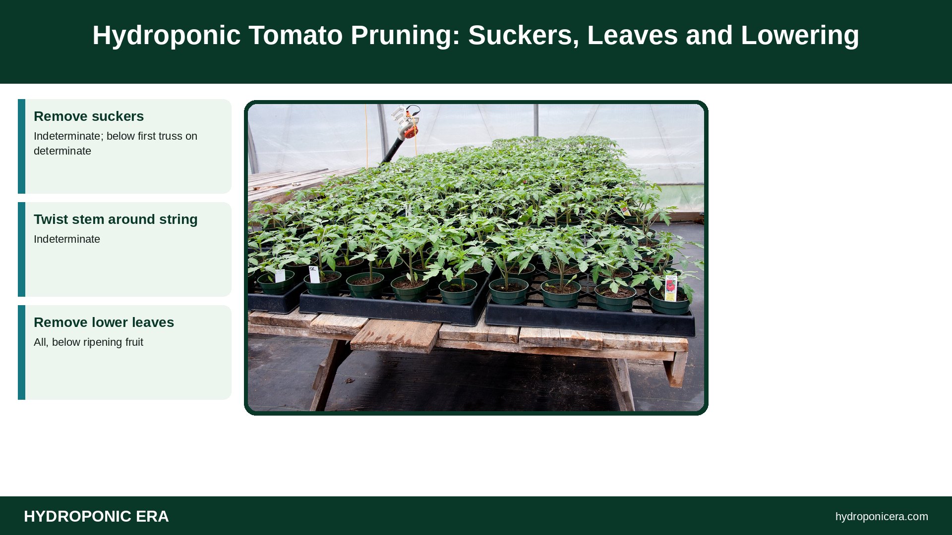 hydroponic tomato pruning — Hydroponic Tomato Pruning: Suckers, Leaves and Lowering