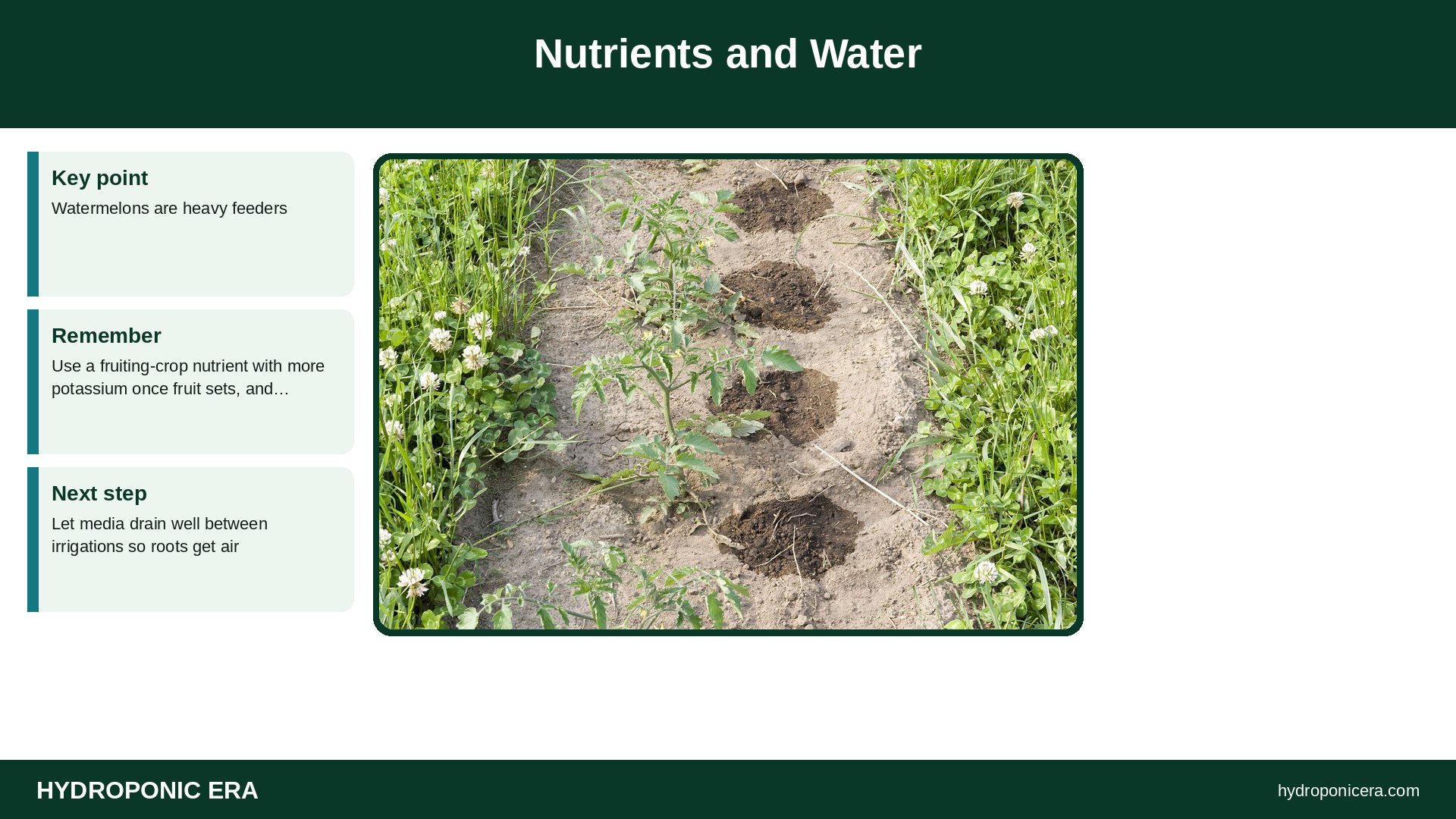 hydroponic watermelon — Nutrients and Water