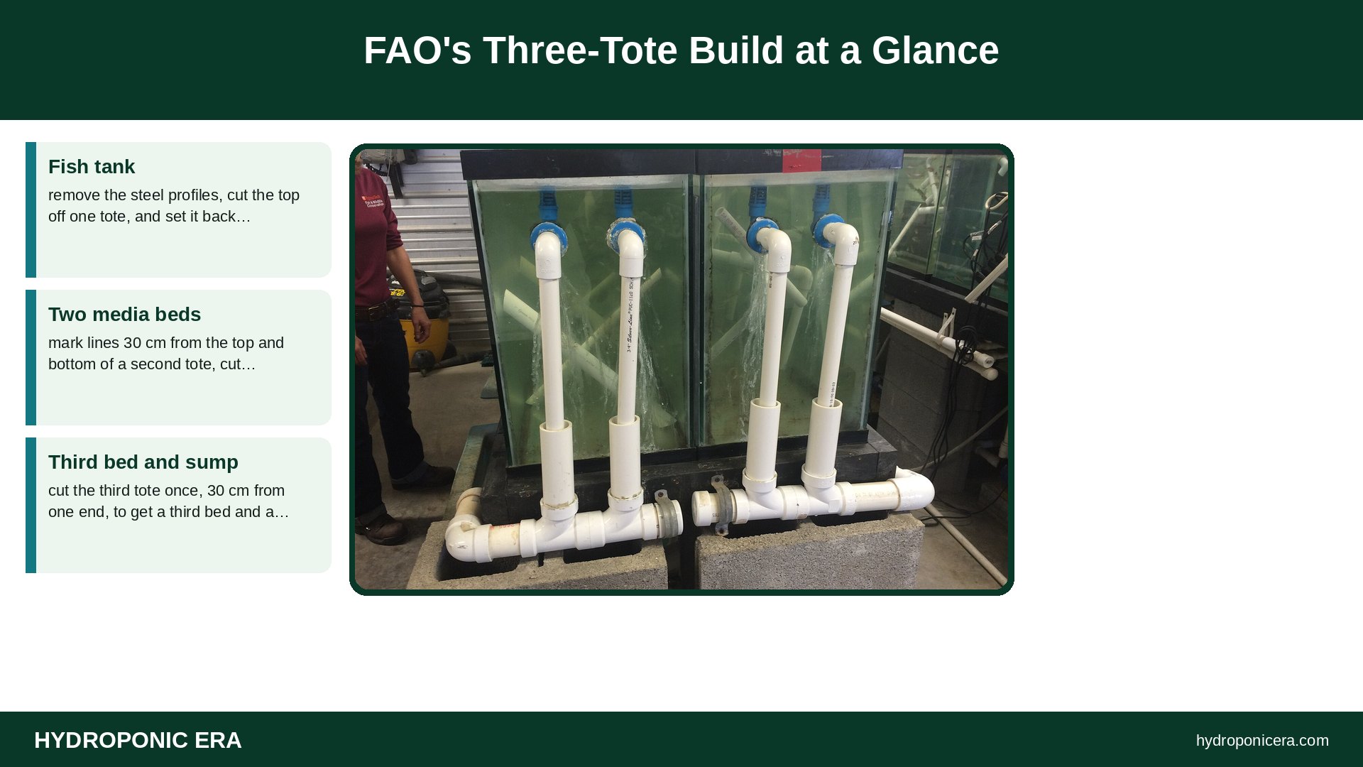 ibc aquaponics — FAO's Three-Tote Build at a Glance