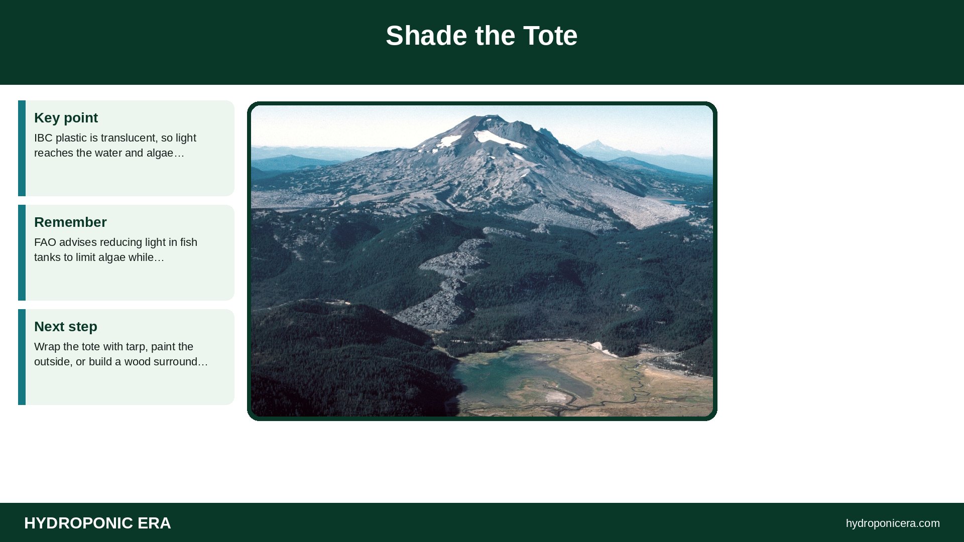 ibc aquaponics — Shade the Tote