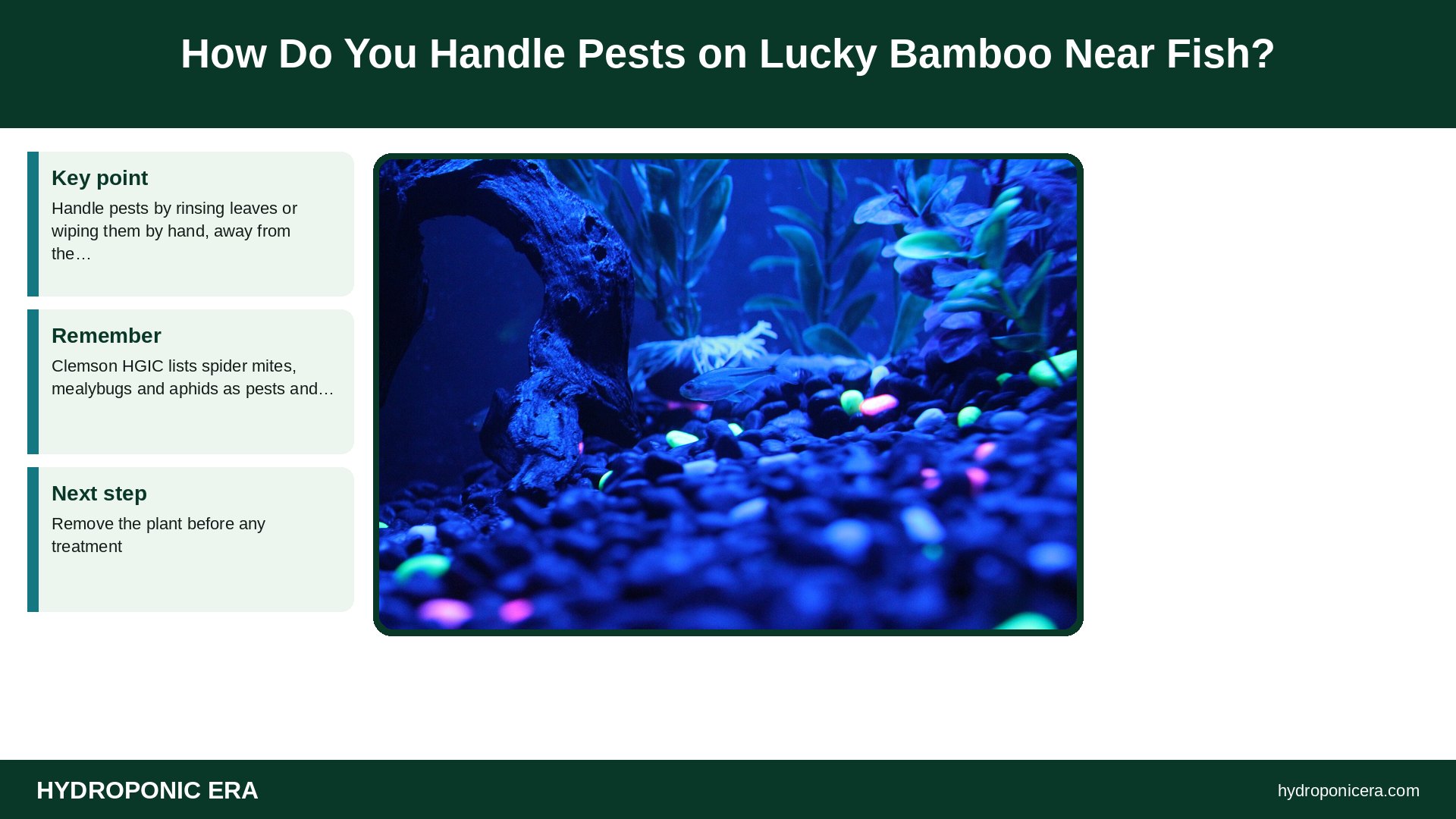 lucky bamboo in fish tank — How Do You Handle Pests on Lucky Bamboo Near Fish?