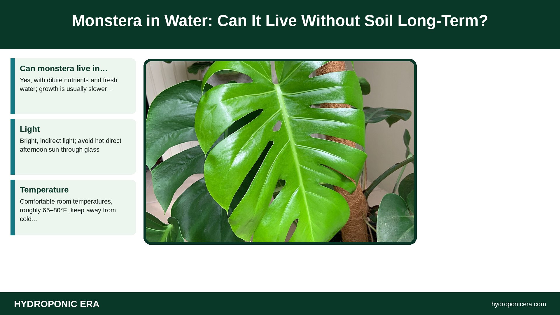 monstera in water — Monstera in Water: Can It Live Without Soil Long-Term?