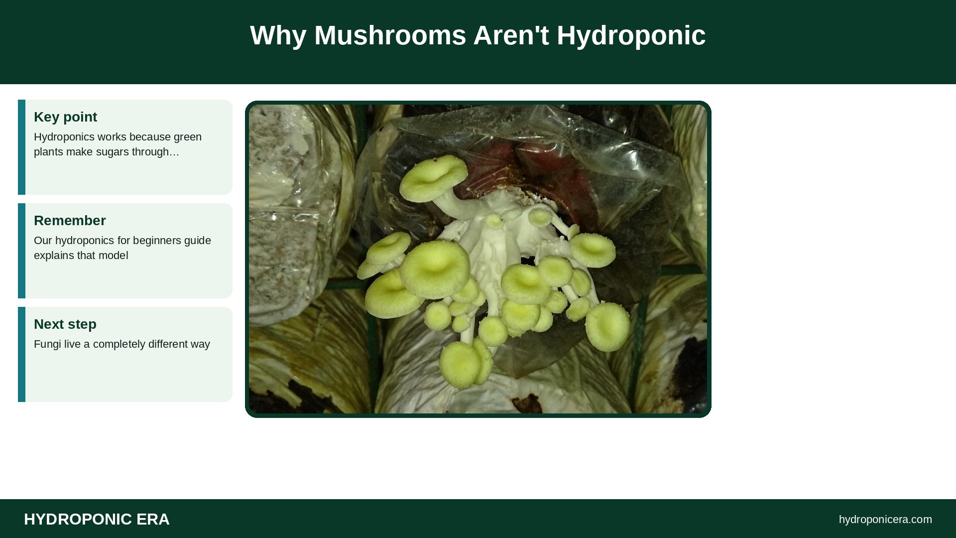 mushrooms — Why Mushrooms Aren't Hydroponic