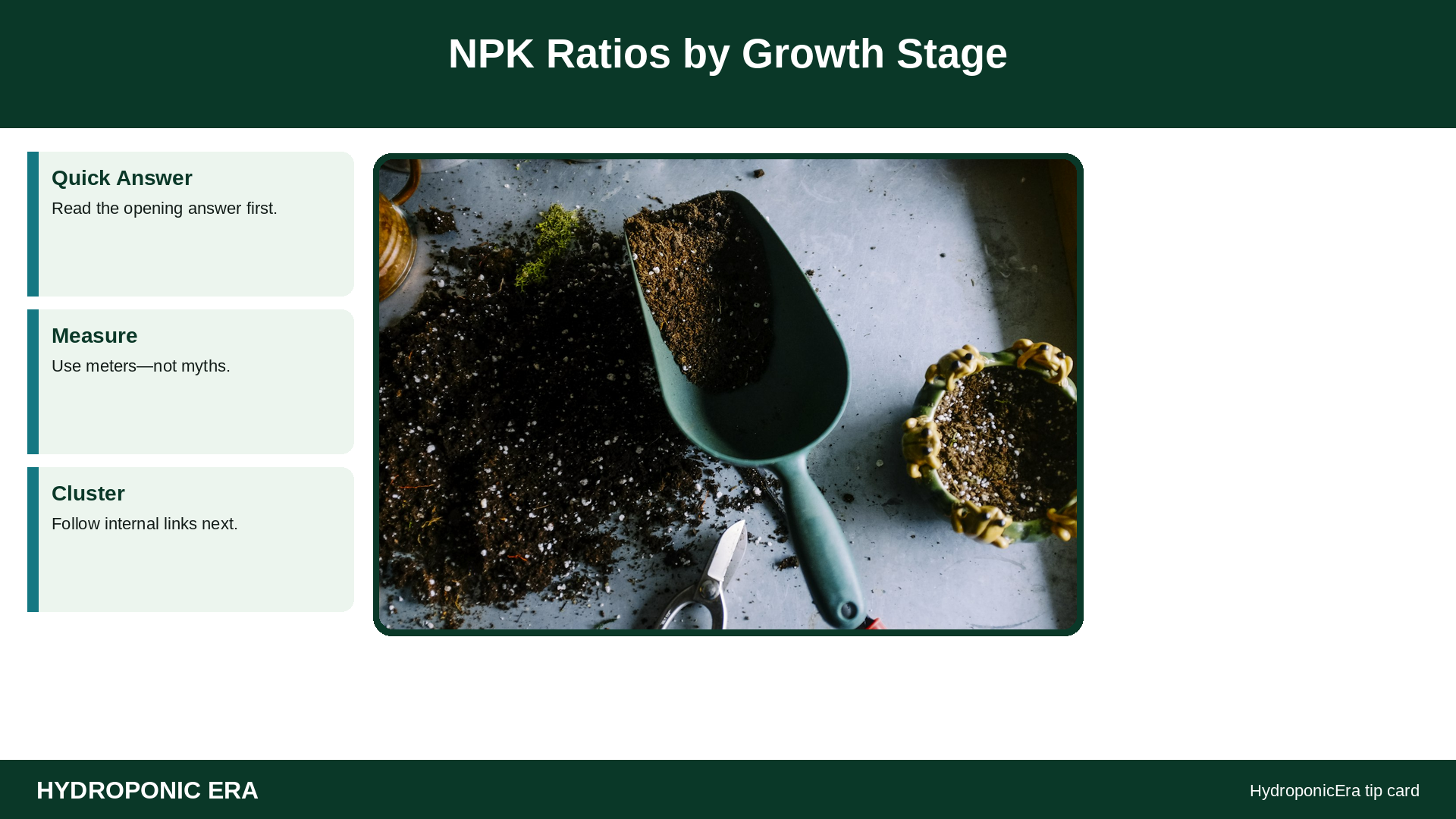 npk ratios growth stages hydroponics — Npk Ratios Hydroponics — HydroponicEra guide