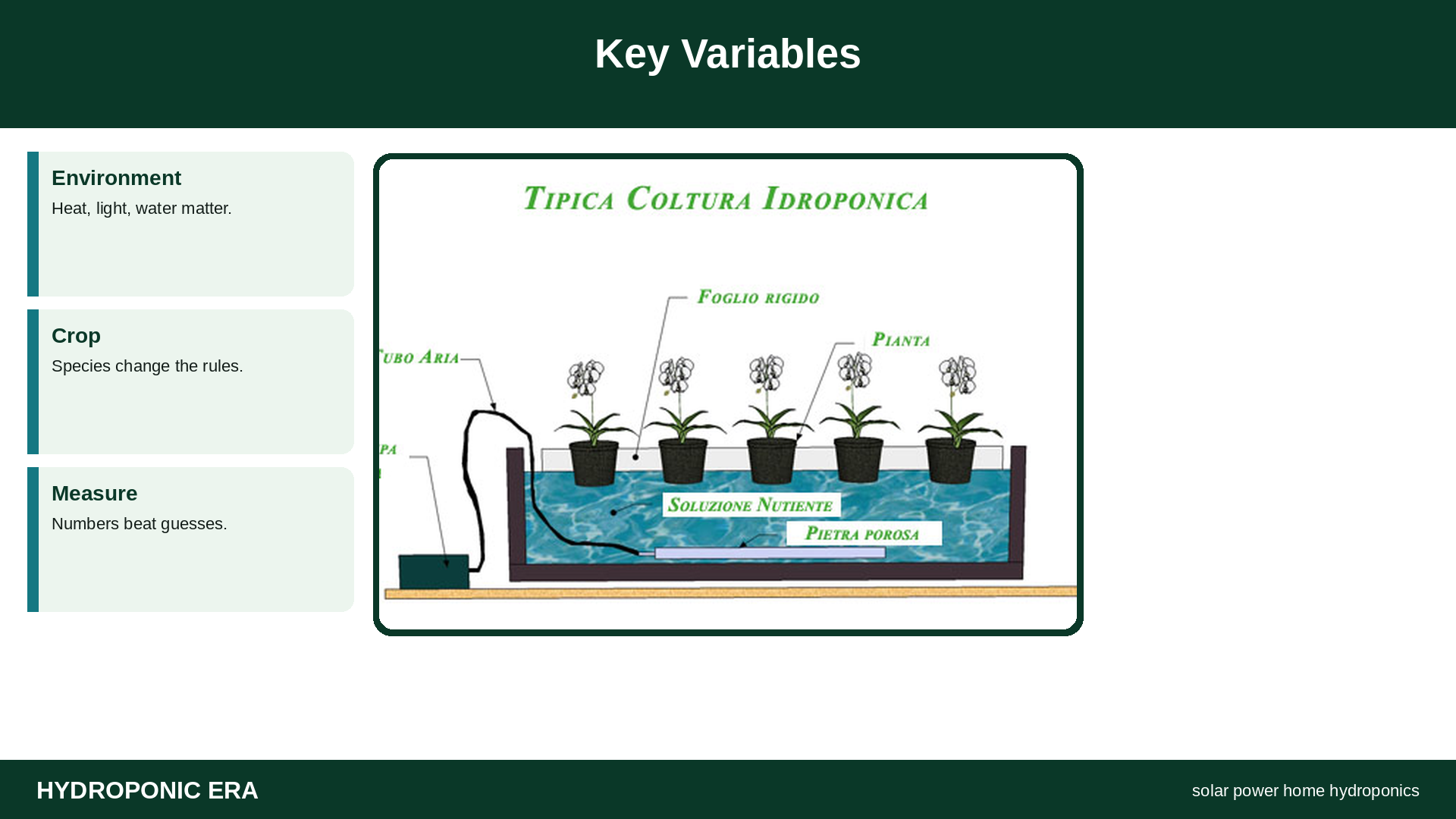 solar power planning home hydroponics — solar power home hydroponics: Key Variables