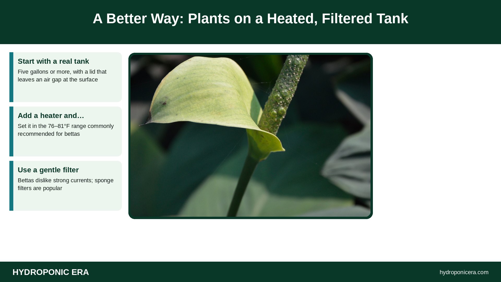 betta vase — A Better Way: Plants on a Heated, Filtered Tank