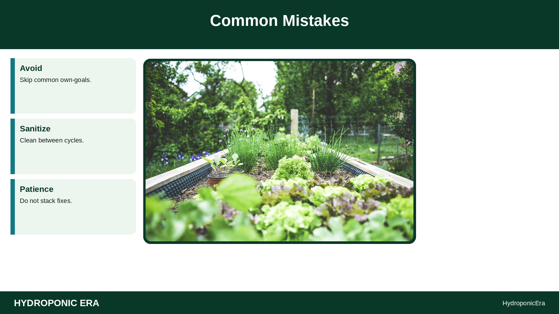 relocating running hydroponic system — Common Mistakes