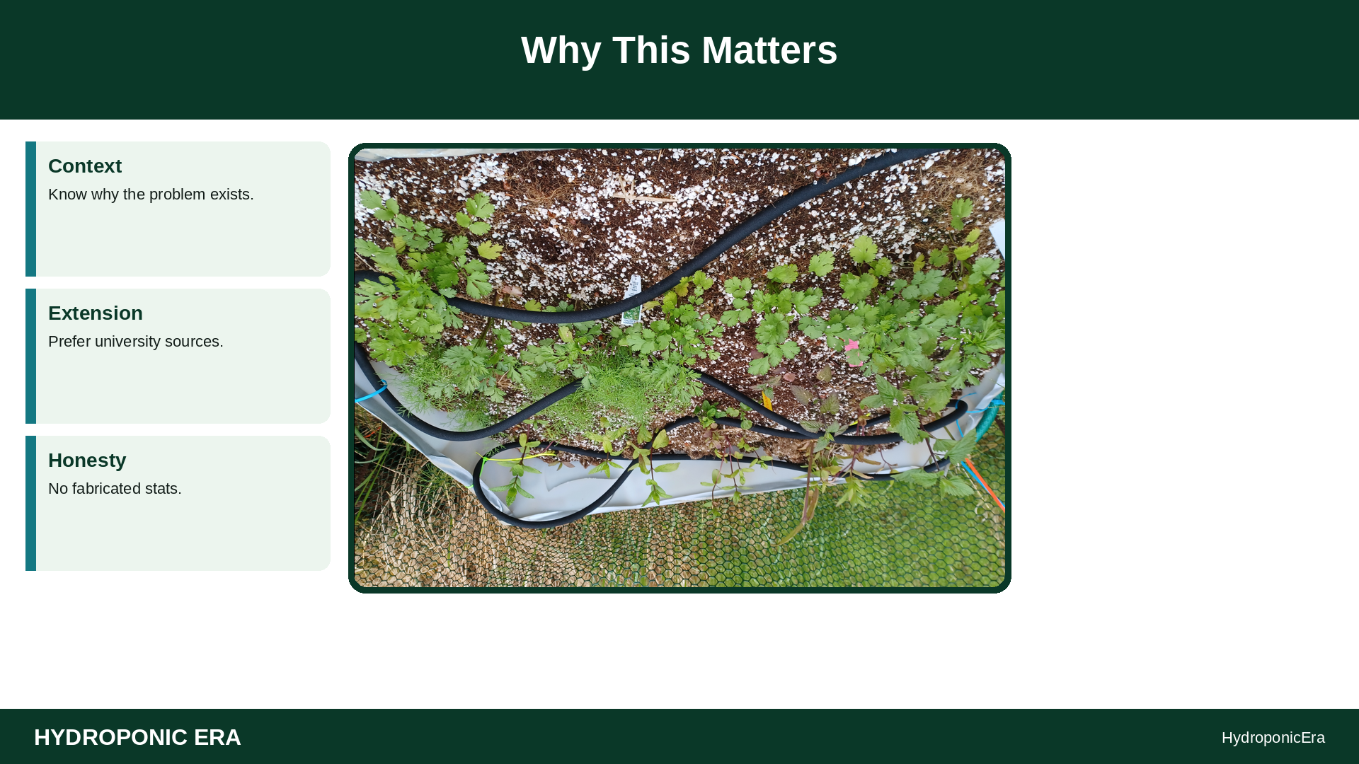 restaurant sample drop protocol hydroponic herbs — Why This Matters
