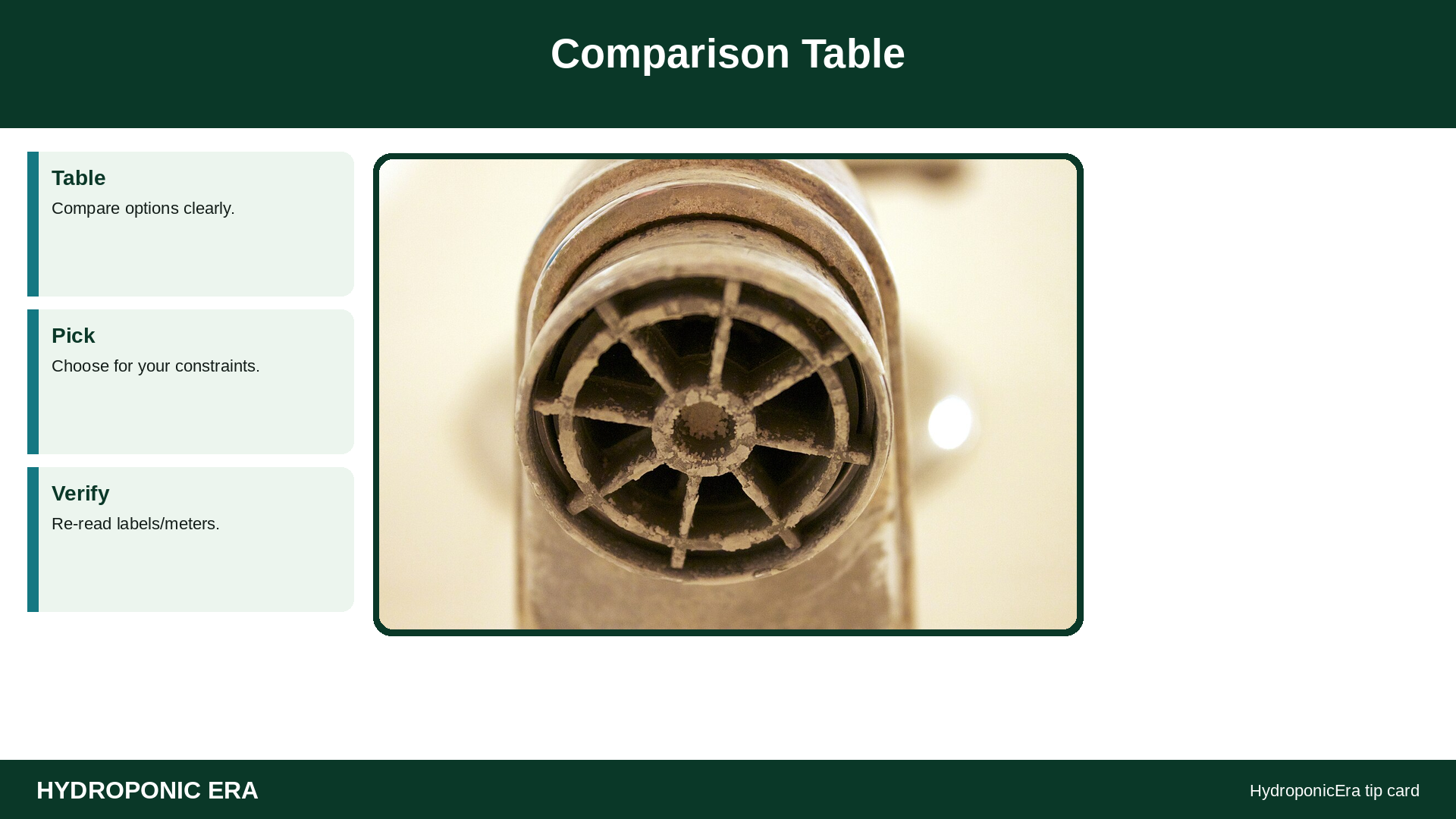 Comparison Table — HydroponicEra tip card graphic
