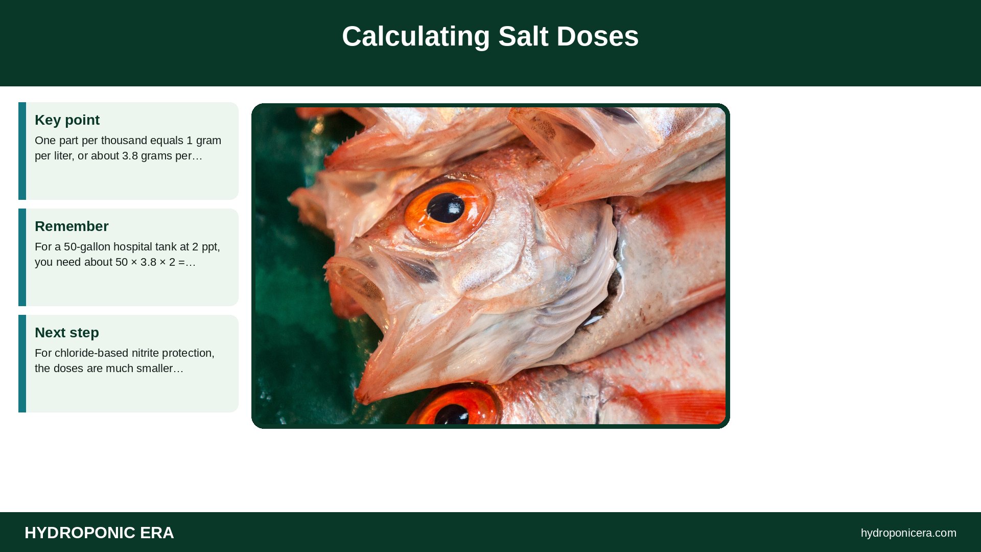 salt treatment — Calculating Salt Doses