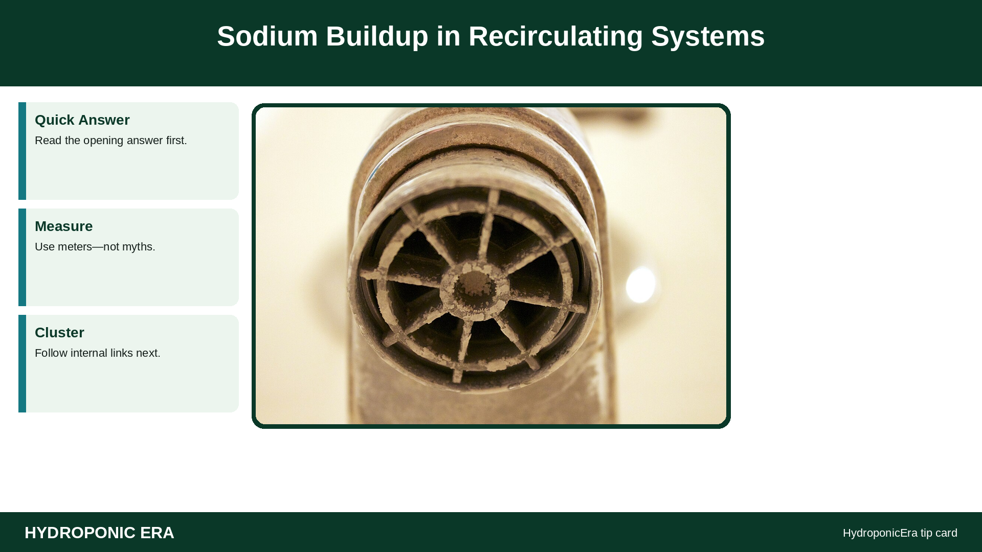 sodium buildup recirculating hydroponics — Sodium Buildup Hydroponics — HydroponicEra guide