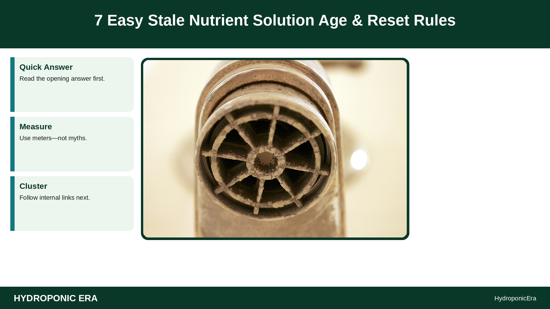 stale nutrient solution age hydroponics — 7 Easy Stale Nutrient Solution Age & Reset Rules
