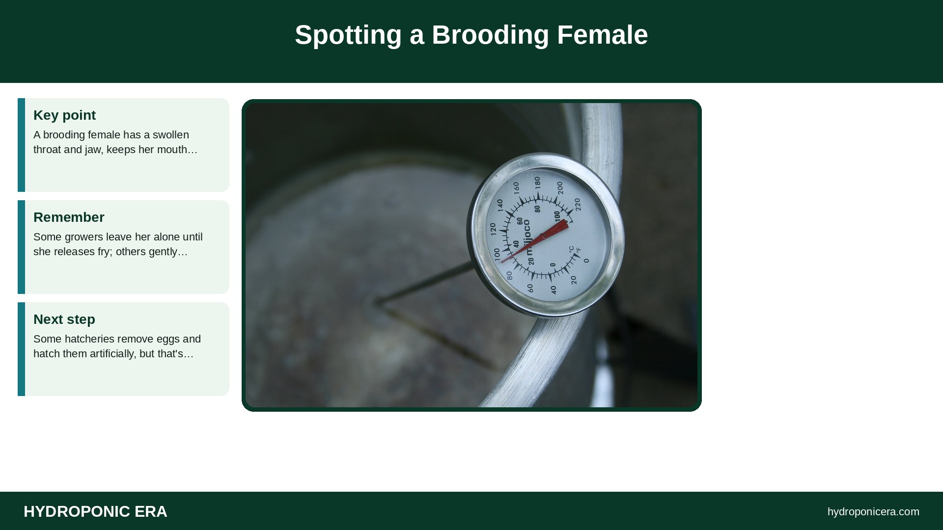 tilapia breeding — Spotting a Brooding Female