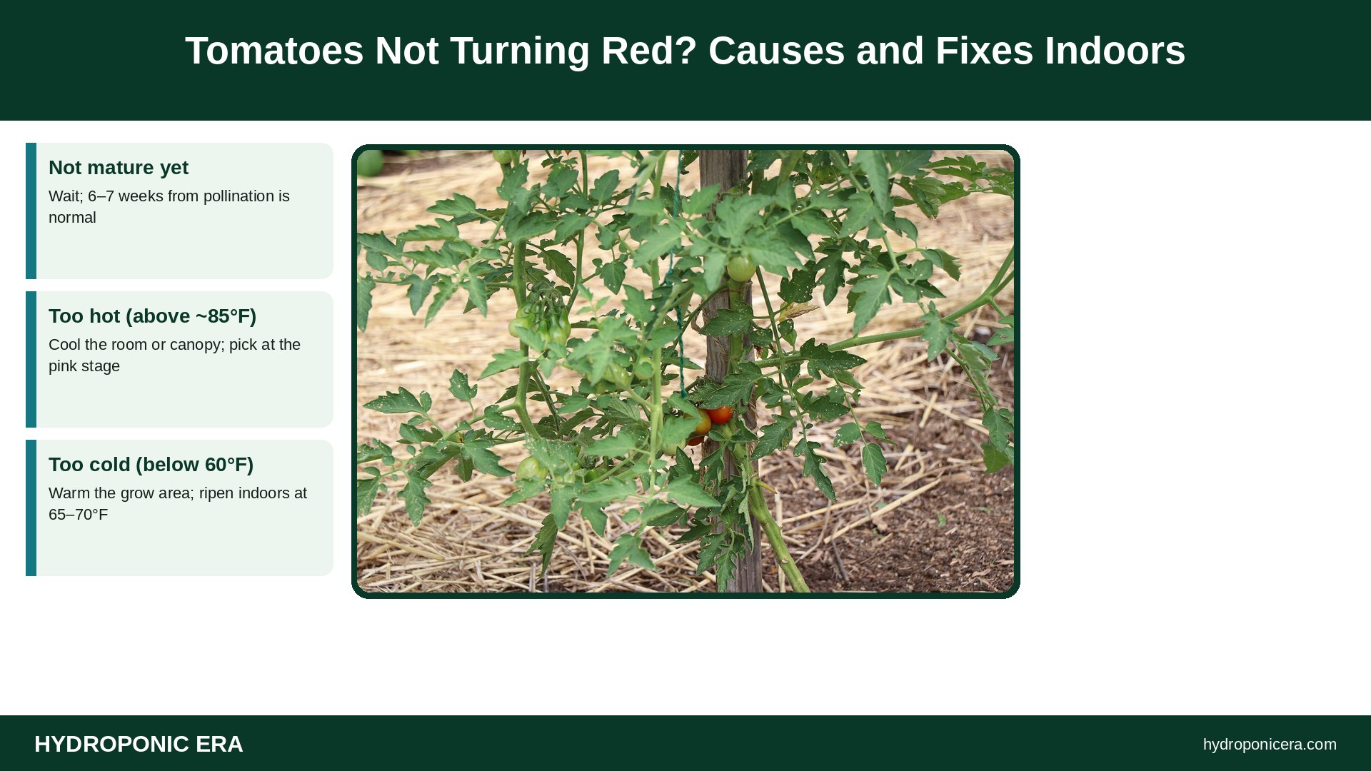 tomatoes not turning red — Tomatoes Not Turning Red? Causes and Fixes Indoors