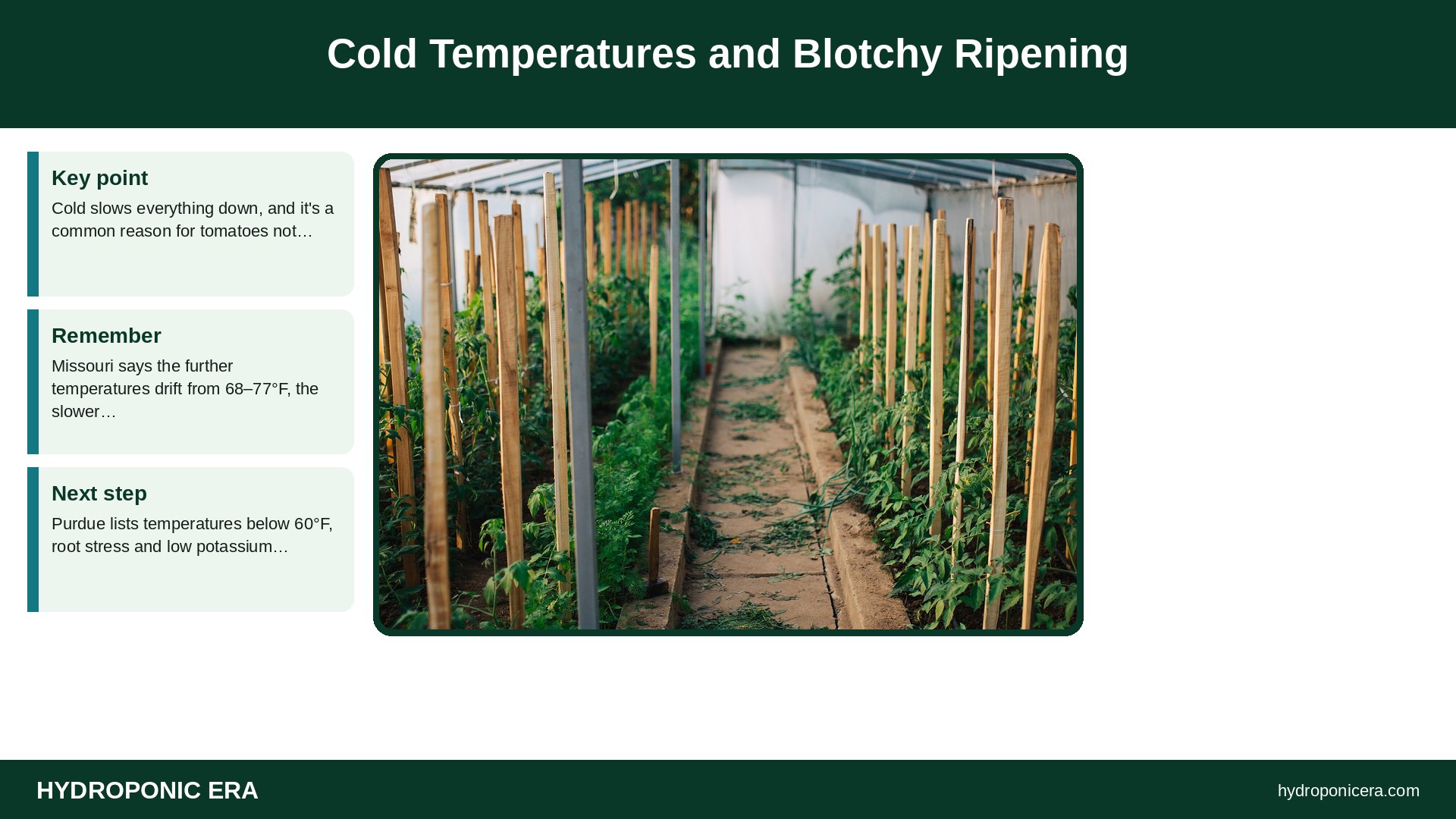 tomatoes not turning red — Cold Temperatures and Blotchy Ripening