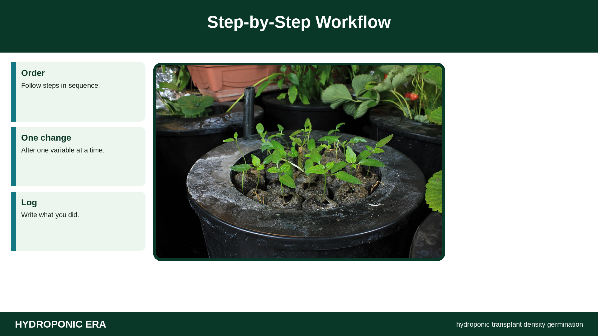 transplant density after germination — hydroponic transplant density germination: Step-by-Step Workflow