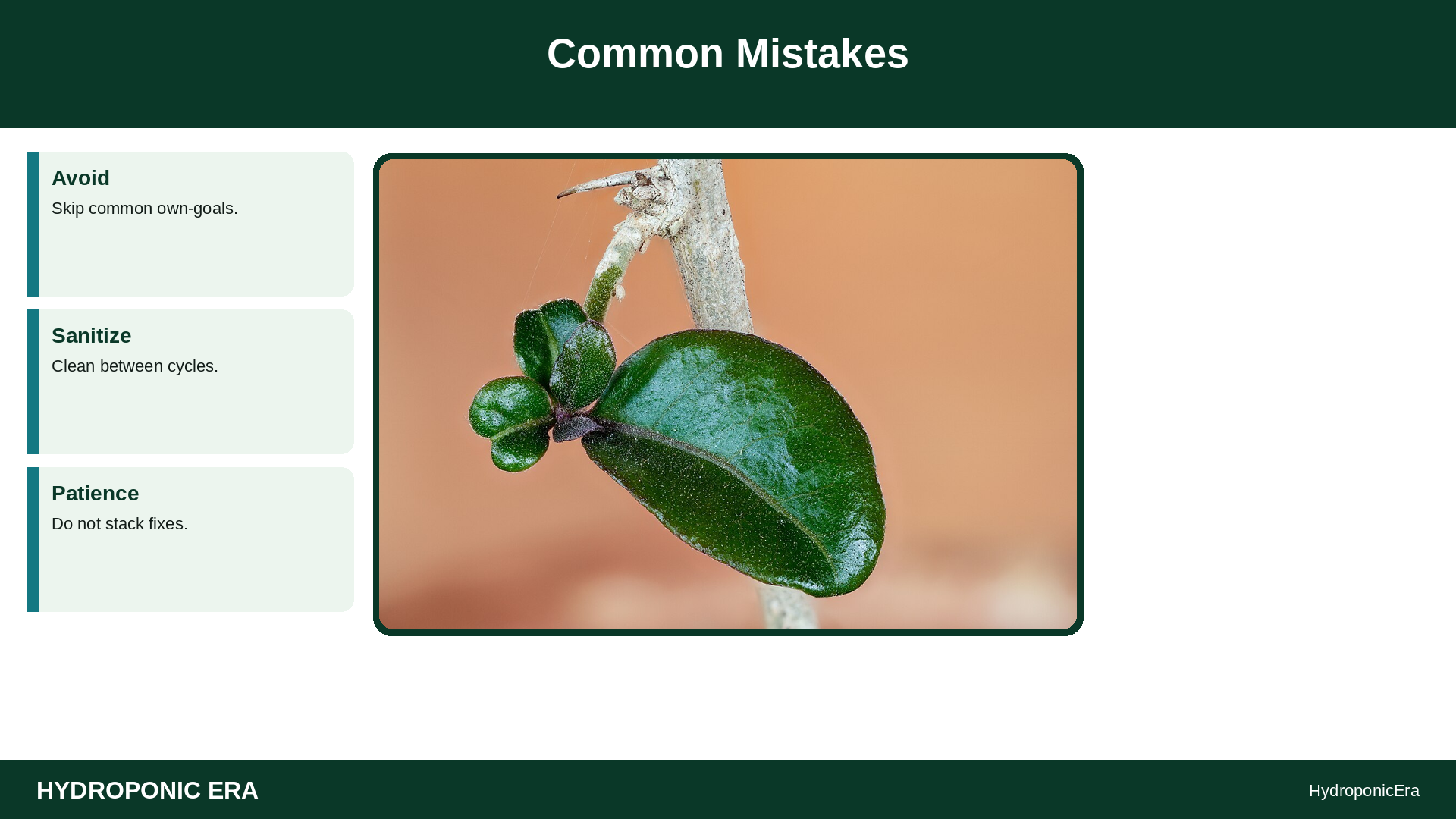 transplant shock recovery hydroponics — Common Mistakes